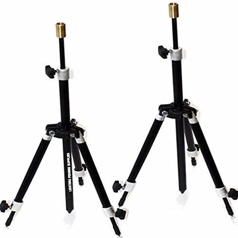 Support de Canne à Pêche Mini Tripod Entièrement Réglable Noir 2 Pièces