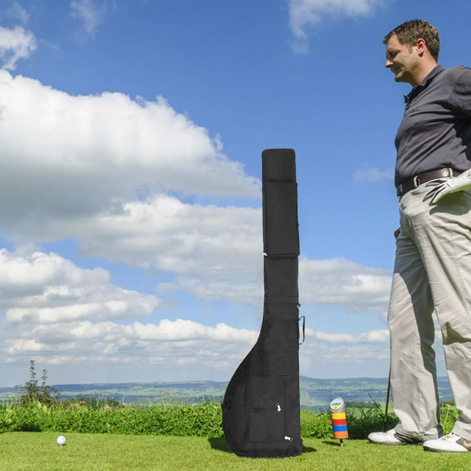 Sac de Golf de Voyage Pliable pour 8-10 Clubs Transport Résistant à l'usure