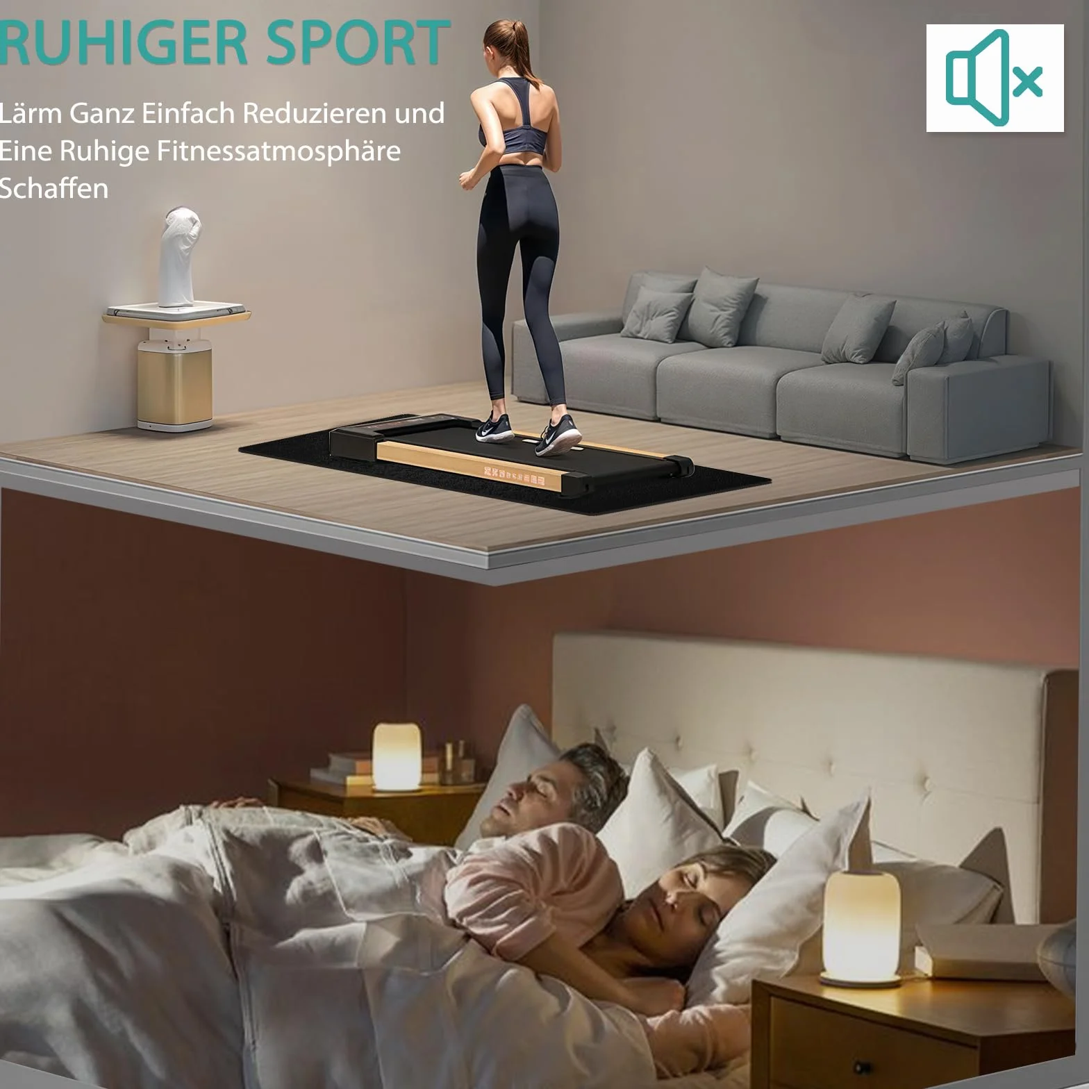 Tapis Home Trainer 6mm PVC Protection Équipement Fitness 28x70cm 2pcs