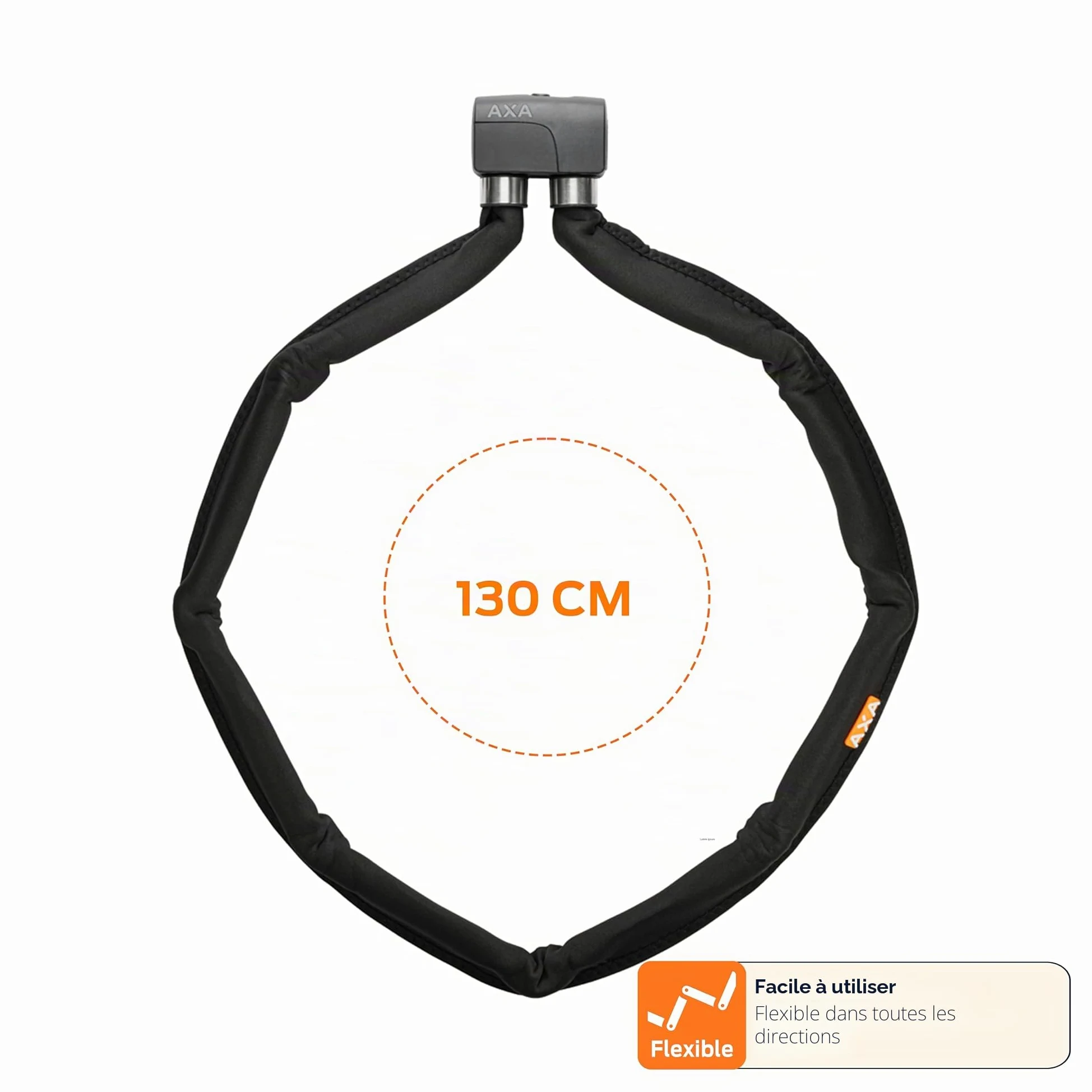 AXA Foldable 8-130 – Antivol Pliable pour vélo – Longueur : 130 cm