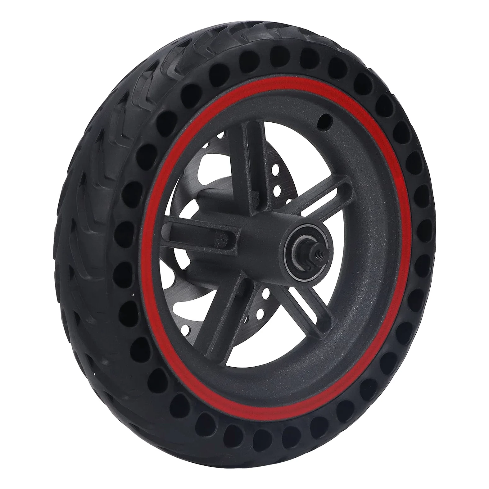 BuyWeek Roue Arrière de Scooter Électrique pour Xiaomi PRO PRO2 M3, Pneu Cellulaire de Roue Arrière de Trotinette Électrique avec Frein à Disque de 120mm Rouge