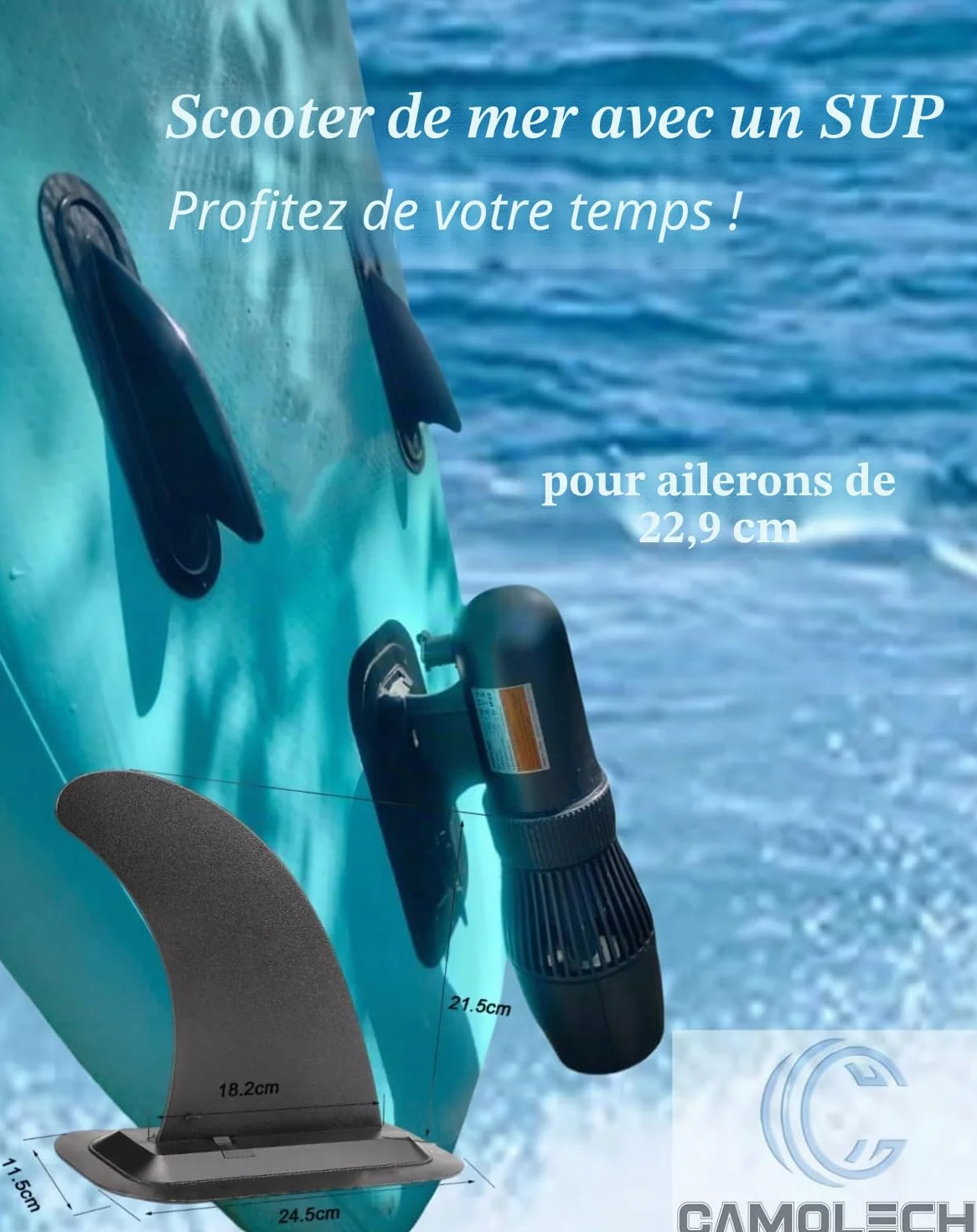 Trottinette électrique sous-marine 500 W 50 min 10 km/h moteur SUP