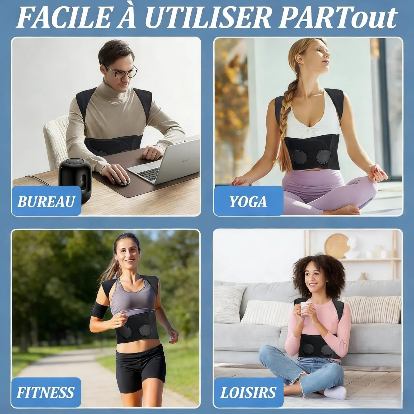 OALYGEI Ceinture Bruvella Dorsale Soulage les douleurs dorsales et améliore la posture,Correcteur de Posture Ajustable (rose, S(55-90KG))