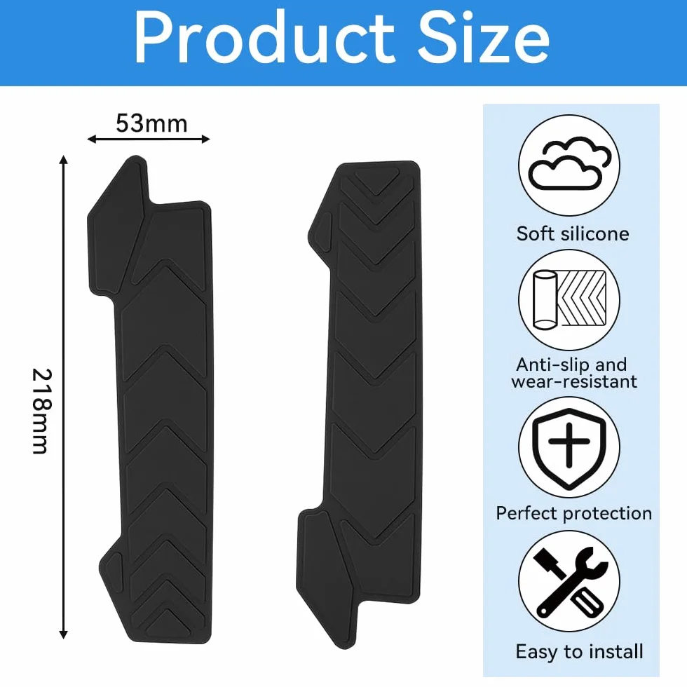 Protection de Chaîne Vélo Silicone 2 Pièces, Protège Cadre Anti-Rayures Auto-Adhésif Noir