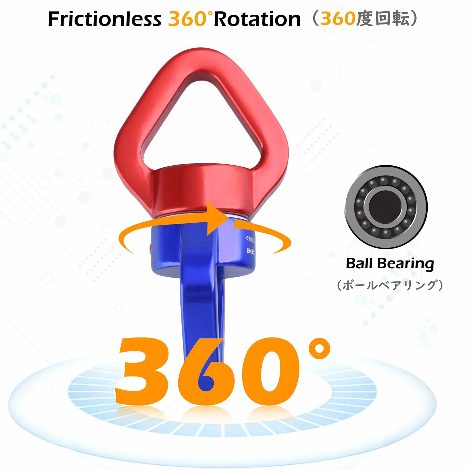 TRIWONDER Pivot de Rotation 30 KN Dispositif Pivotant 360° Descendeur Escalade Connecteur Swing Rotateur