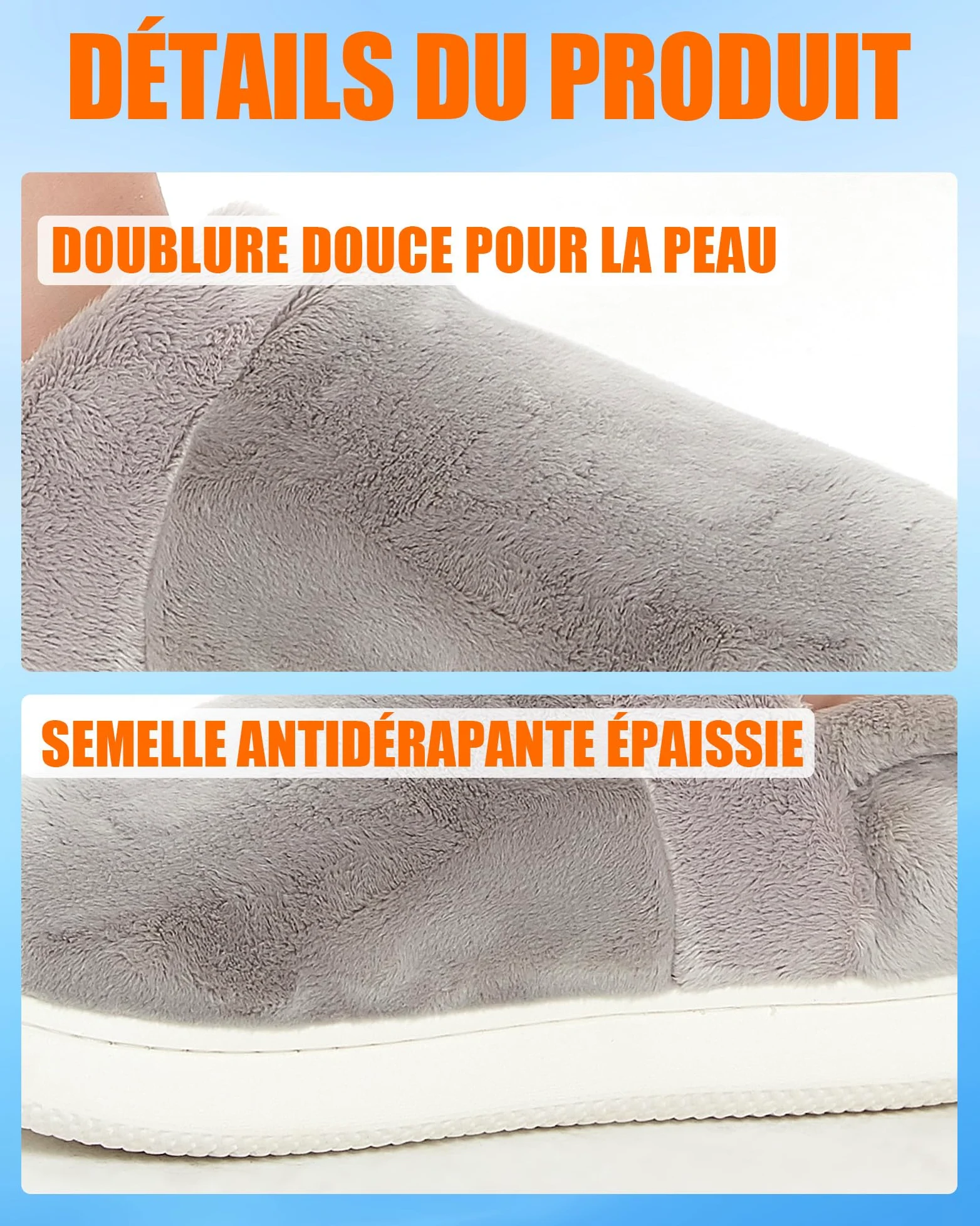 Chaussons Chauffants Femme et Homme – Pantoufles Chauffantes Électriques avec 2 Batteries 4000mAh