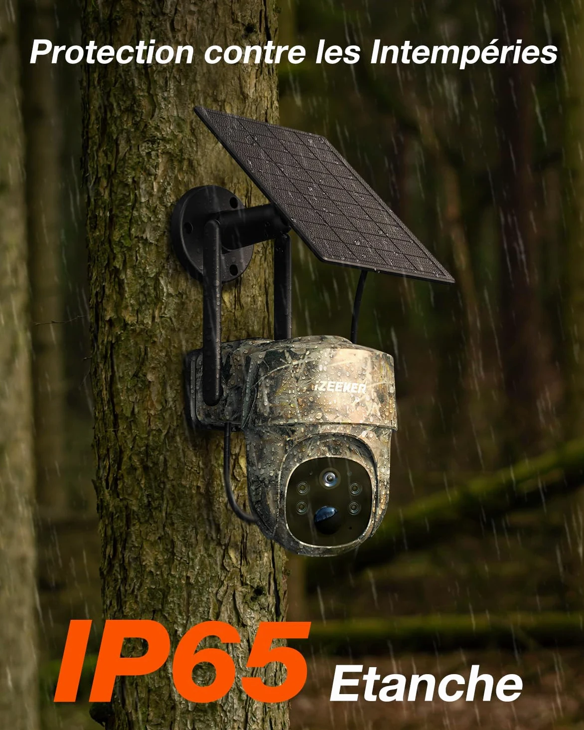 iZEEKER 4G LTE Solaire Caméra de Chasse, 2K PTZ Caméra Chasse avec Carte SD et SIM, 360° Rotation, Diffusion en Direct & Accès à Distance, 940nm sans Lueur IR, Activée par Le Mouvement IP65 Etanche
