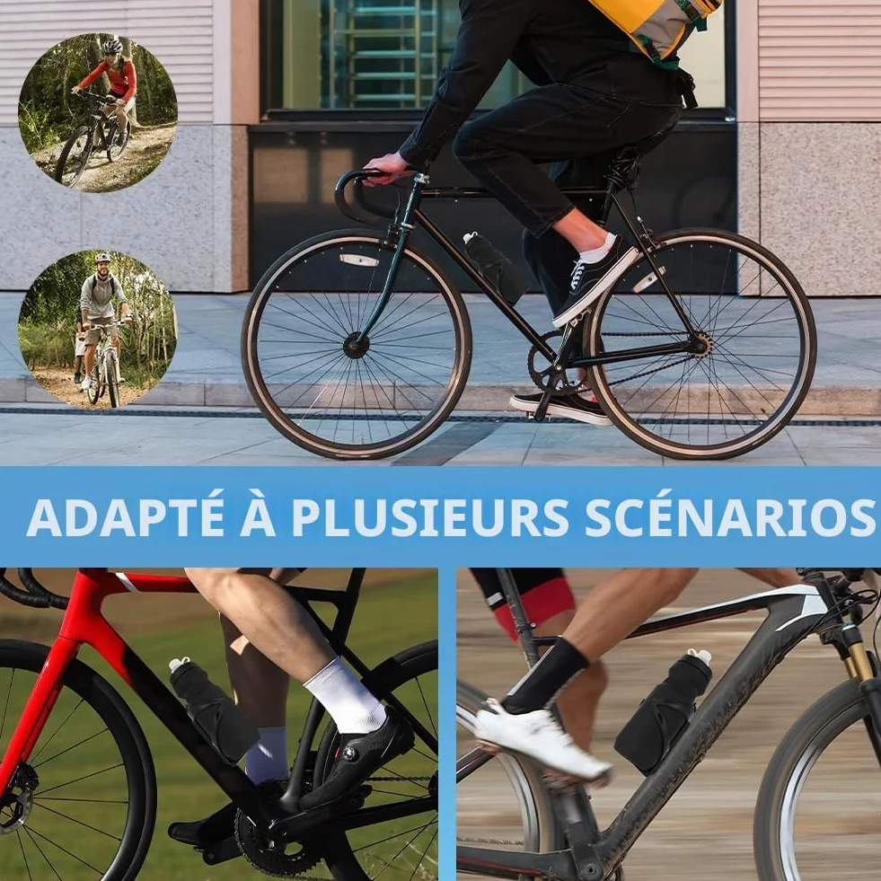 Porte-Bidon Universel 650ML sans BPA Support Gourde Robuste VTT Vélo Route Noir