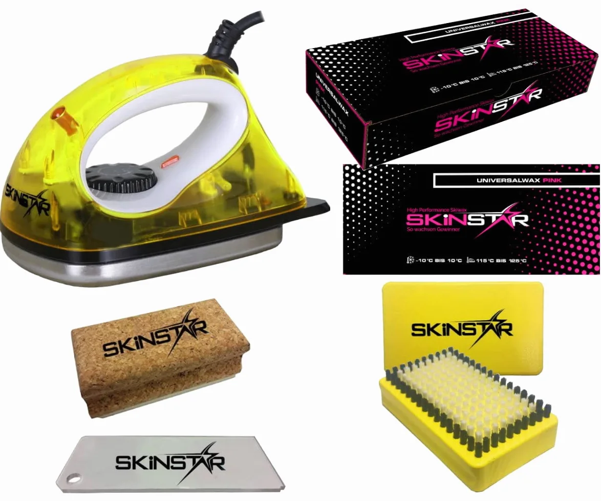 SkinStar Démarreur Ski Cire Kit, Fer de fartage Brosse Cire 5 pièces