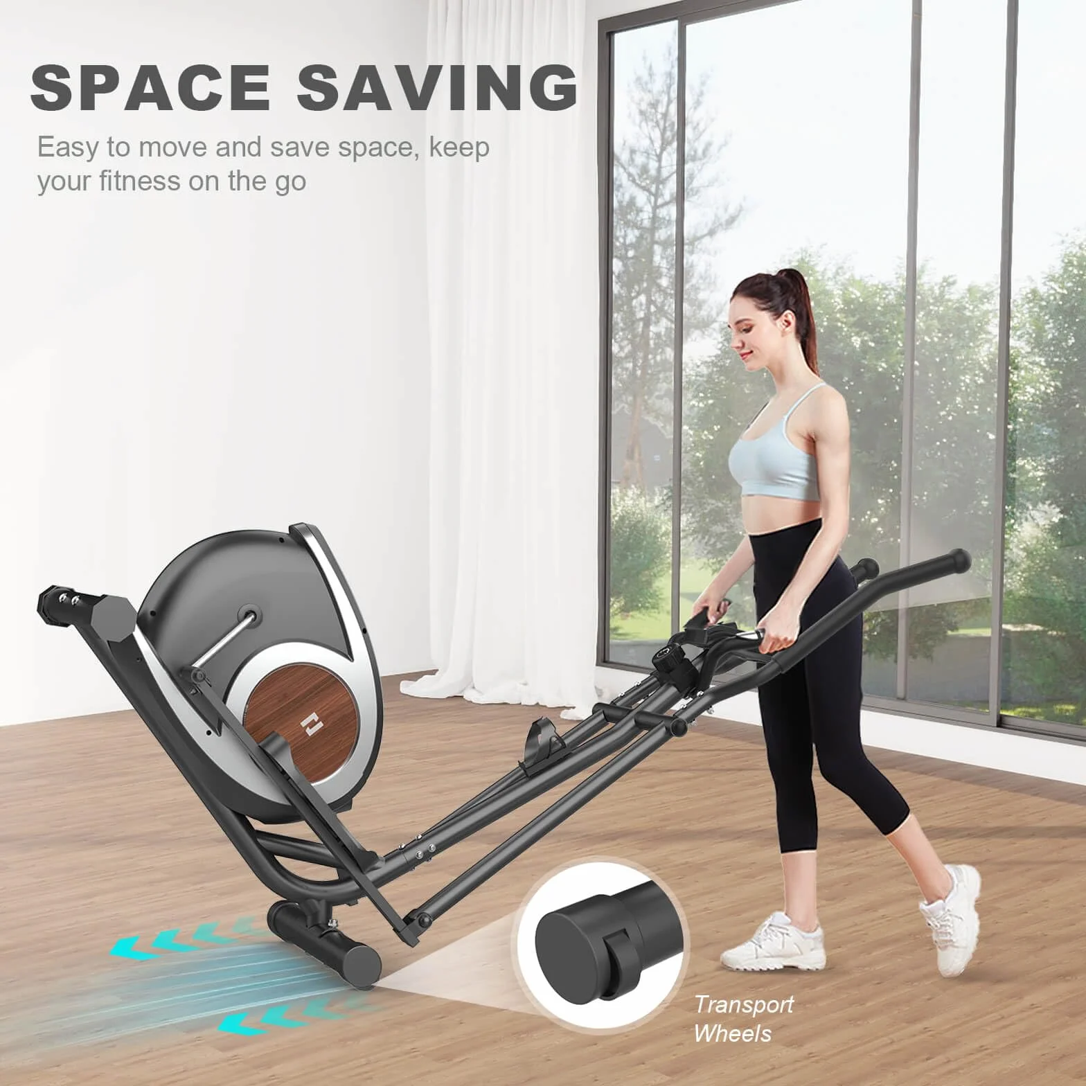 Vélo Elliptique Bluetooth Fitness 16 Niveaux Résistance Volant Inertie 6 KG Écran LCD Silencieux Maison