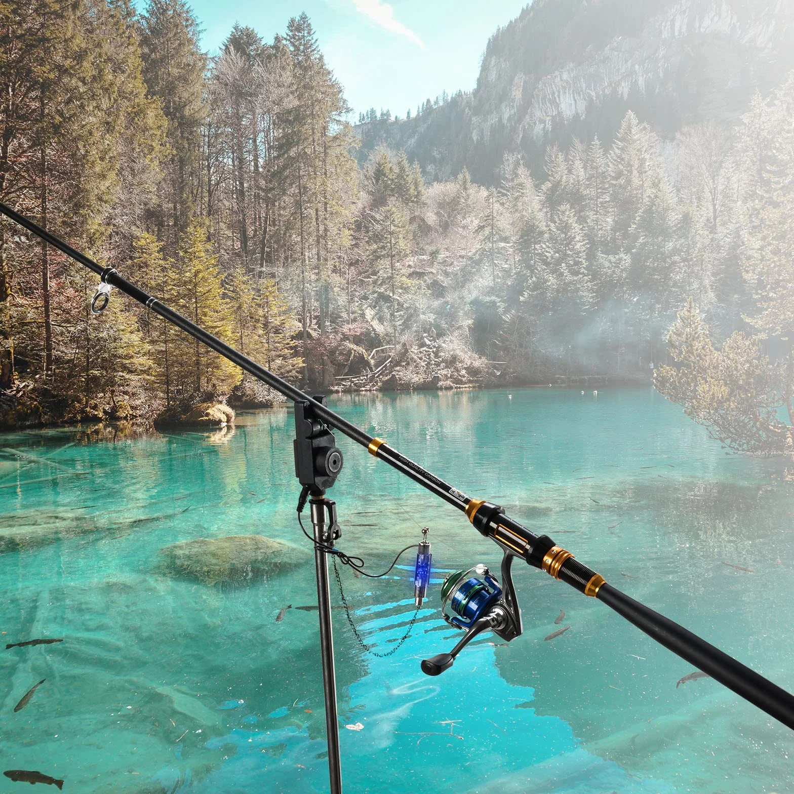 Dr.Fish Indicateurs de Morsure Lot de 3/4 Swinger Lumineux à LED, Ecureuil Pêche Carpe Portables avec Prise Jack 2,5mm Balanciers Détachables sur l'anneau de la Canne