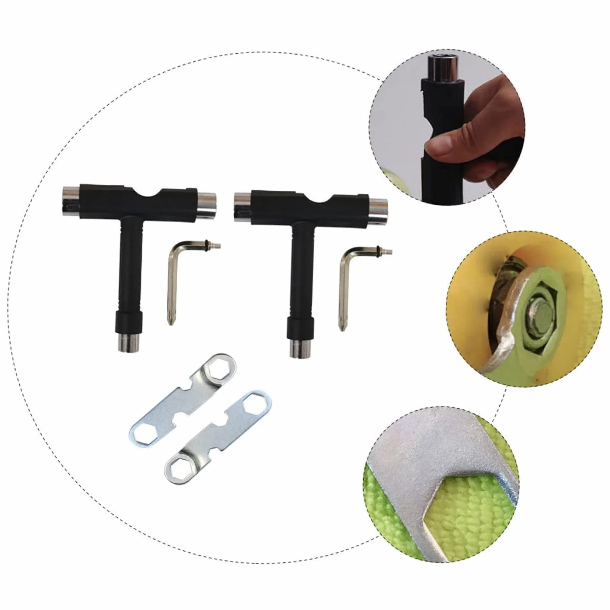 Abaodam 4 Pcs Clé Allen pour Patin Outils de Skate Outil en T Portable Compact Design