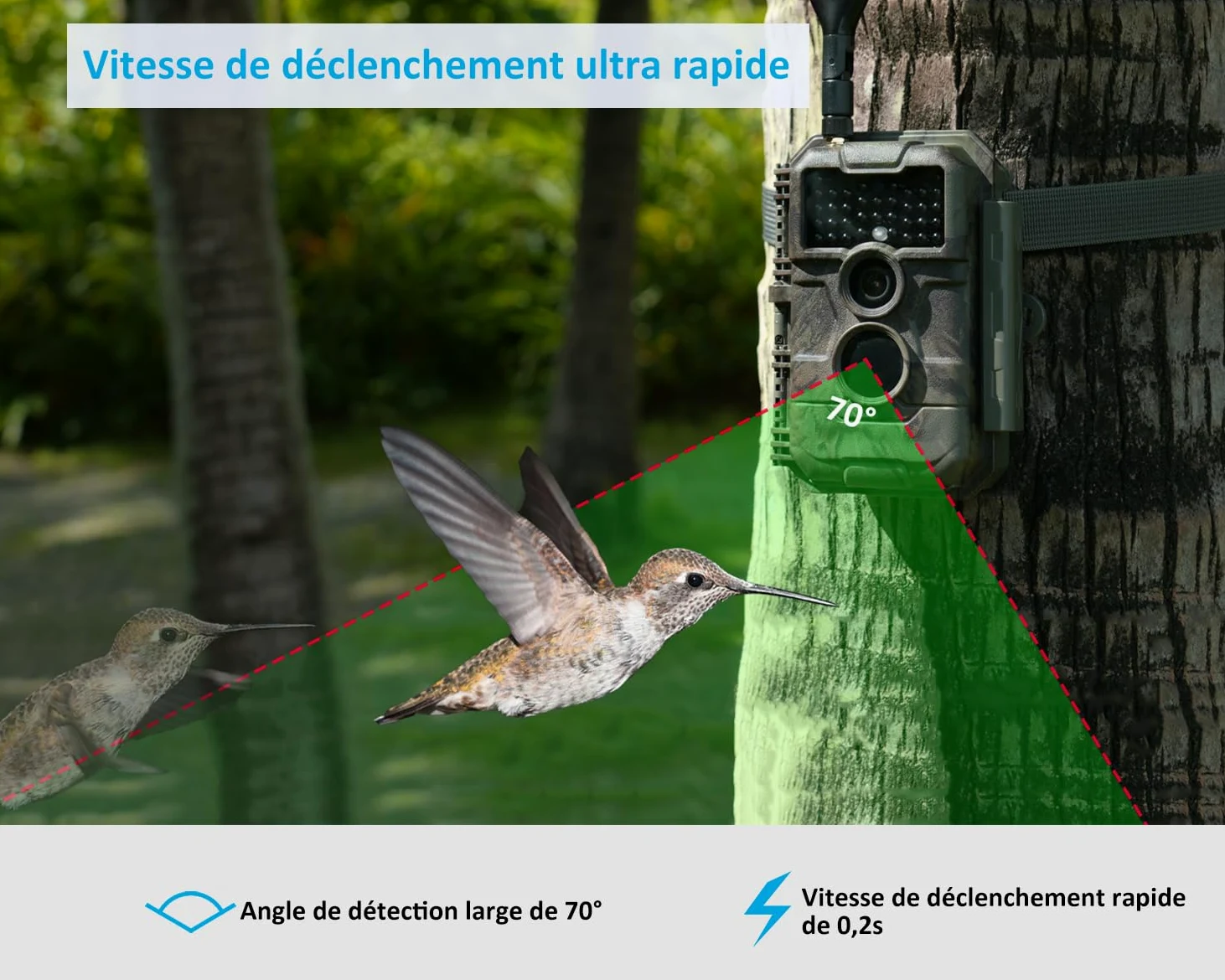 GardePro X20 Caméra de Chasse 4G LTE avec Carte SIM et App | Vidéo H.265 48MP, Vision Nocturne Infrarouge No-Glow de 25m, Détecteur de Mouvement 0,2s et IP66 Étanche