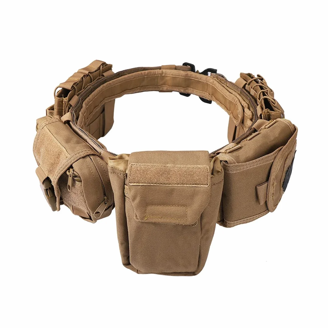 Ceinture tactique Molle 5 poches boucle dégagement rapide réglable combat militaire 96cm
