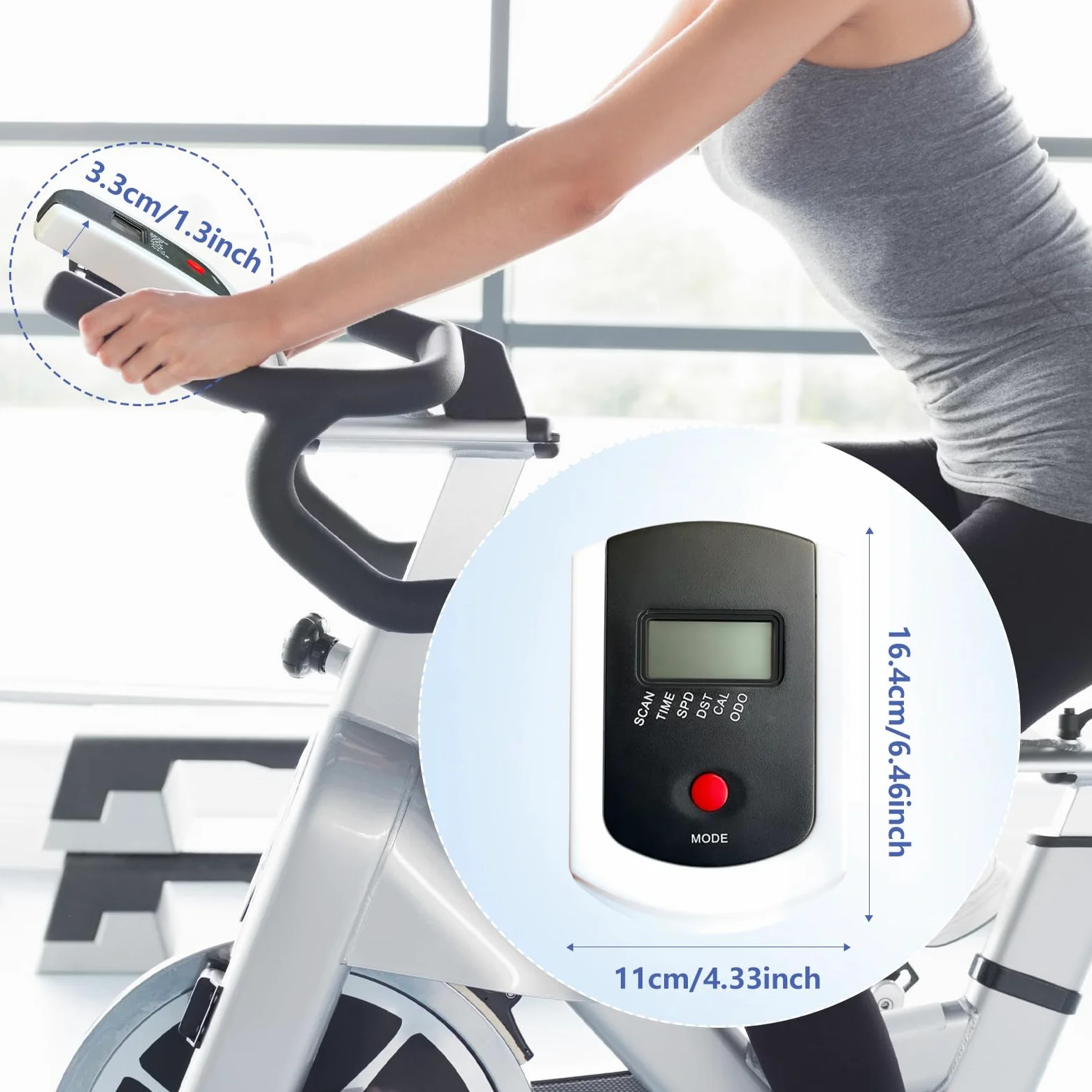 UGPLM Compteur de vitesse professionnel avec moniteur LCD de fréquence cardiaque, pièces de rechange pour vélo stationnaire, vélo de sport