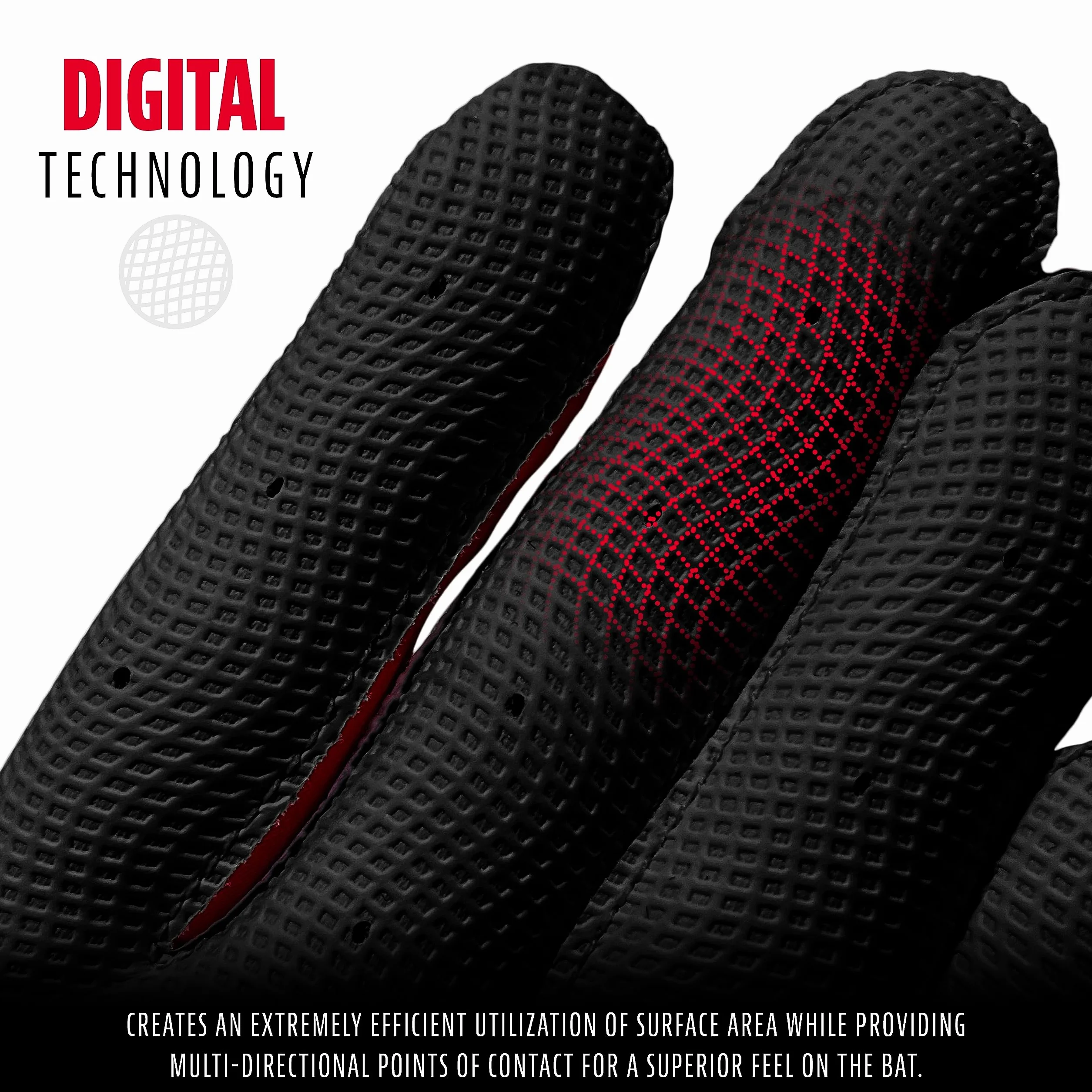 Franklin Sports MLB Digi-Camo Gants de Baseball Homme Gris Noir Rouge