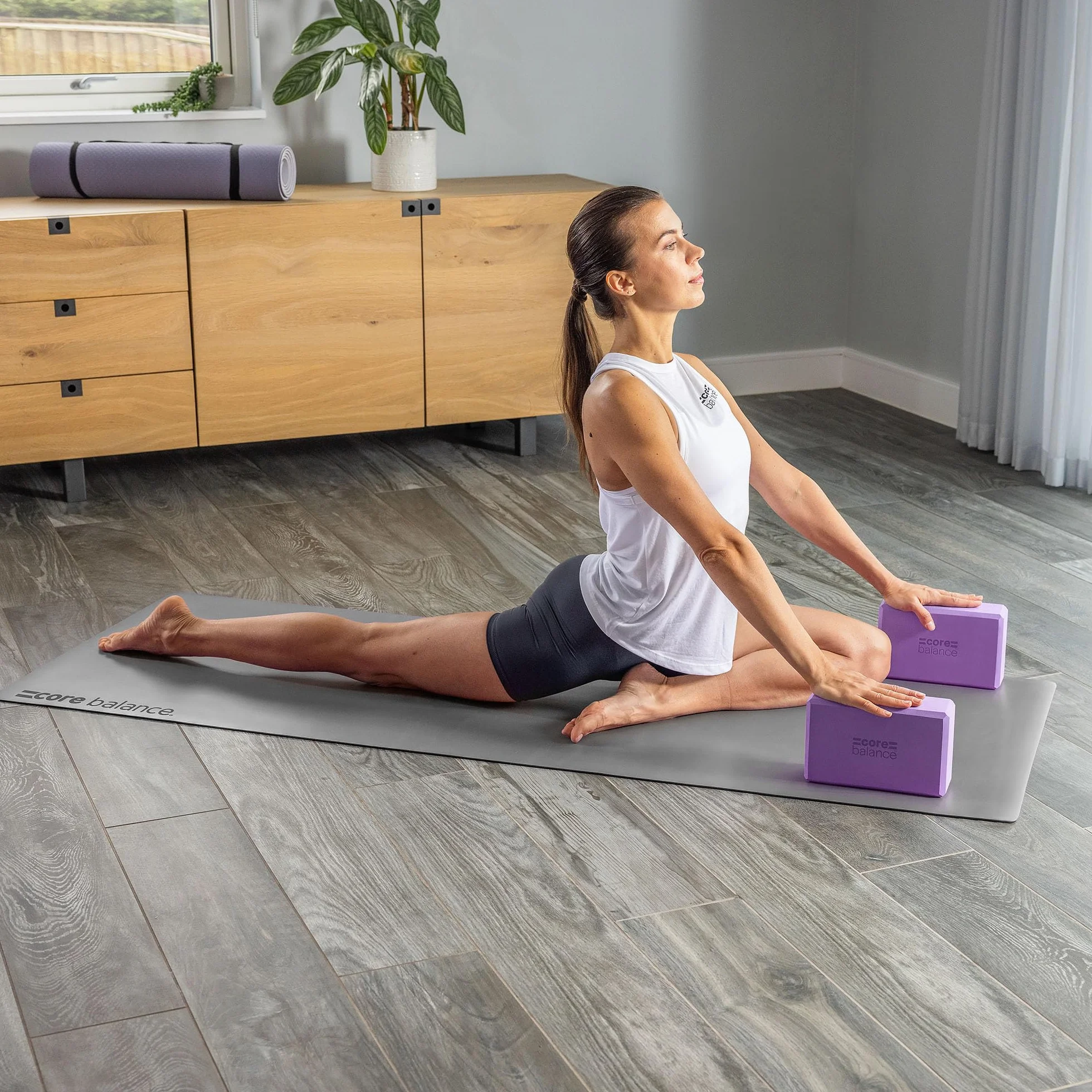 Blocs de Yoga Lot 2 + 1 Sangle Mousse EVA Haute Densité pour Stretching Fitness Pilates