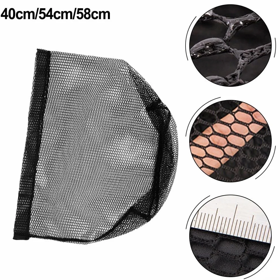 Filet de pêche de rechange pour épuisettes, tissage en nylon à dix fils, capacité de charge de 30 kg, utilisation en eau douce salée, noir, 40 à 50 cm de diamètre