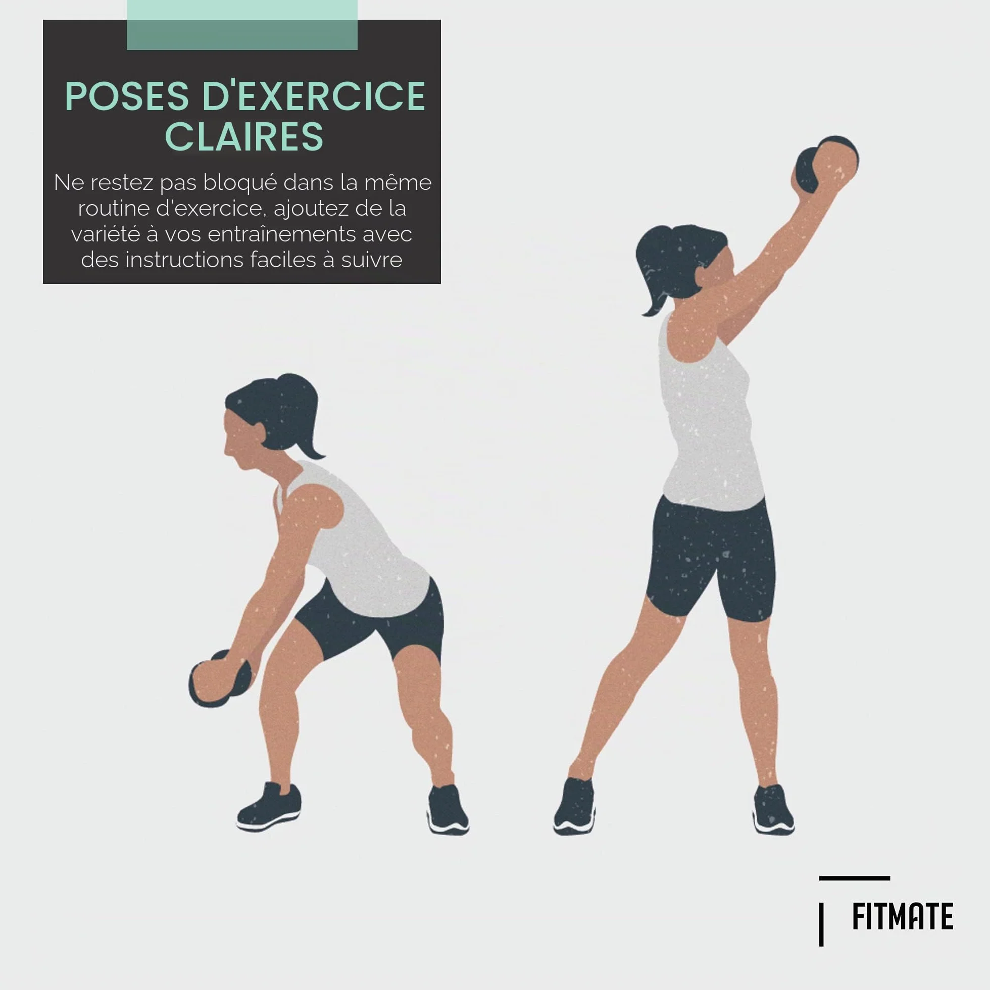 PosterMate 8 Posters Fitness Exercices Entrainement Haltère Affiche Routine Sportive Poids Libres 51x76 cm