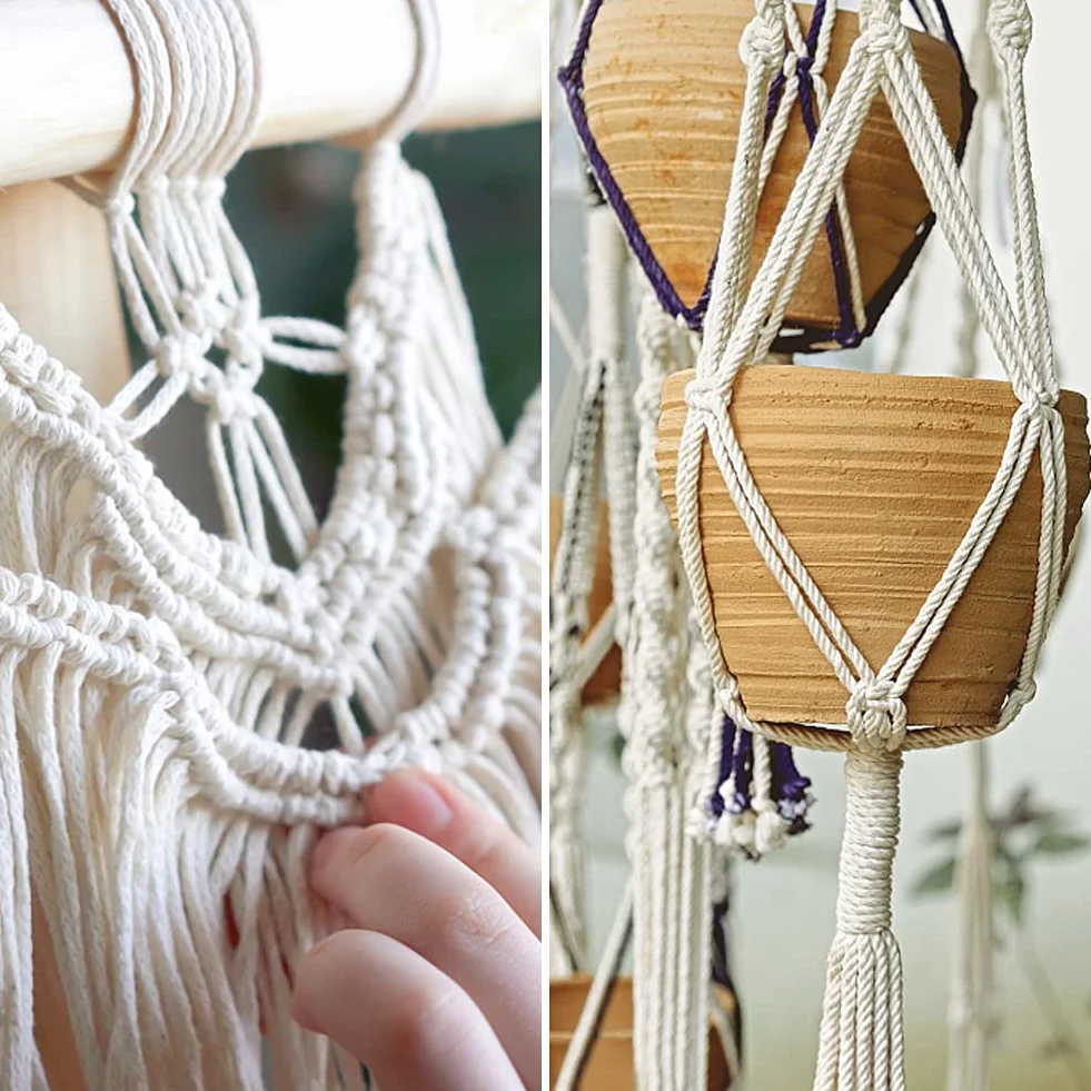 Corde Macramé 4mm x 100m Coton Ficelle Naturelle Bricolage Bleu Ciel
