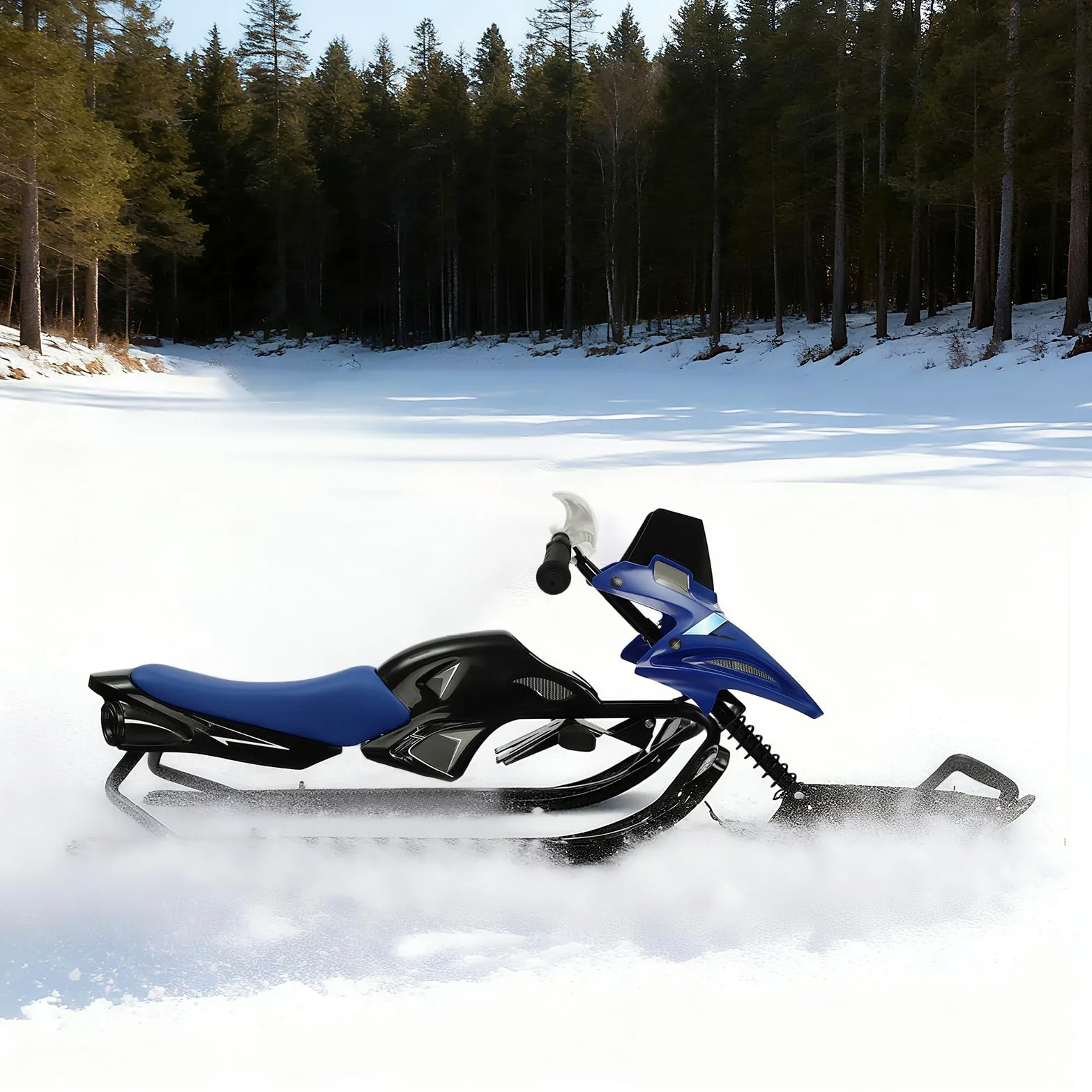 Luge de direction pour enfants, avec frein à pied et corde de remorquage haute résistance, luge pour enfants, max. 80 kg, coussin réglable en 3 positions, luge de ski pour enfants à partir de 3 ans