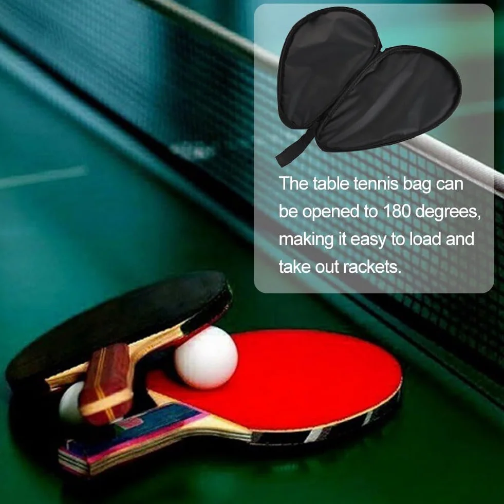 Housse pour Raquette de Tennis de Table, Sac pour 2 Raquettes avec Compartiment pour 3 Balles