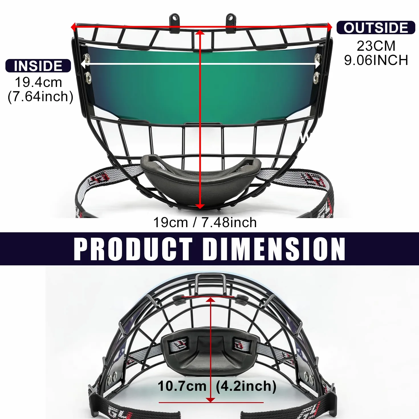 GY Combo cage de casque de hockey et protection faciale