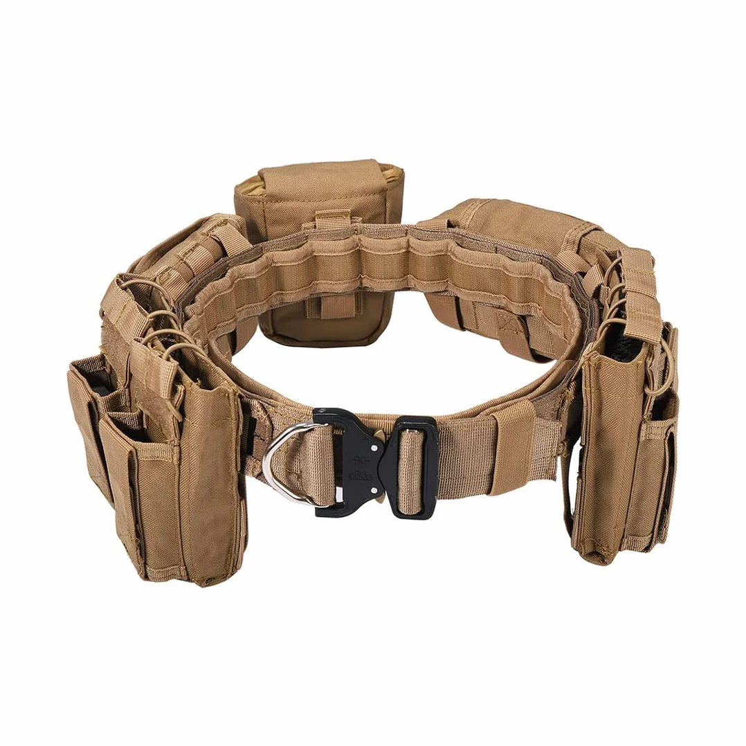 Ceinture tactique Molle 5 poches boucle dégagement rapide réglable combat militaire 96cm