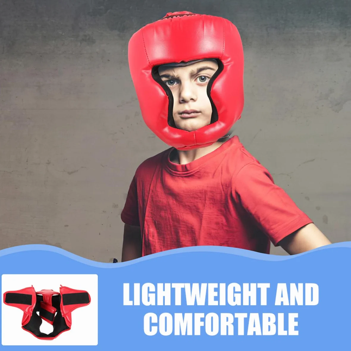 CLISPEED Casque de Protection Boxe Arts Martiaux Ajustable Mousse Entraînement Combat Résistance Aux Chocs