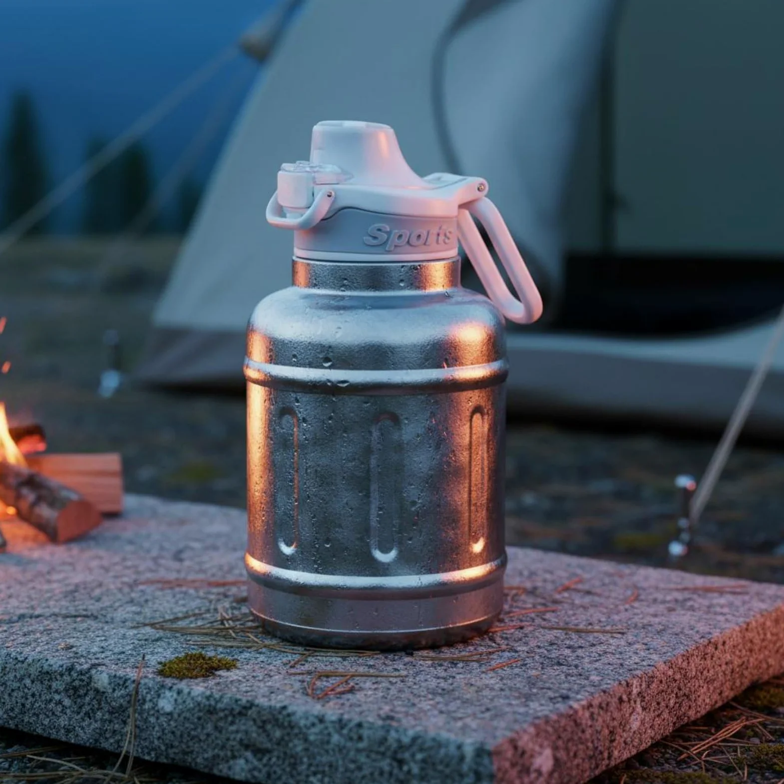 rockible Gourde de Sport En Titane Résistante à Chocs Bouteille D'eau En Titane Réutilisable Bouteille Portable Grande Capacité pour Extérieur, Bleu