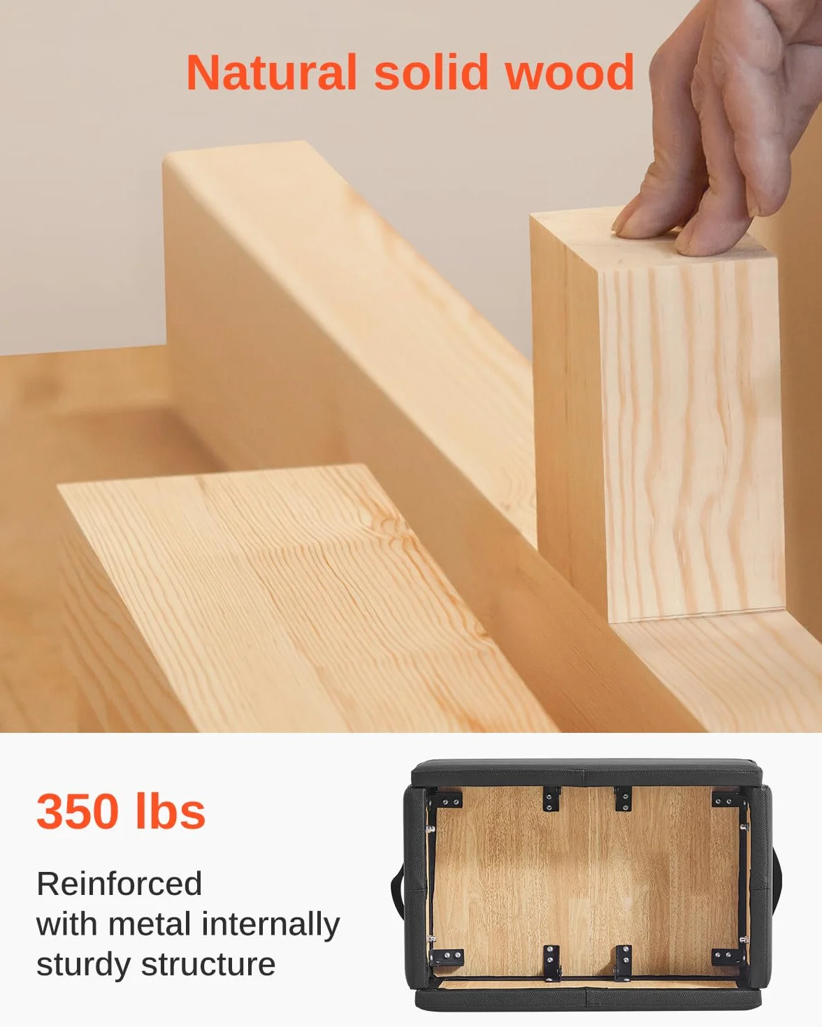 VEVOR Boîte de Reformer Pilates 62,5x43,5x24 cm, PU et Bois, Accessoire Pilates