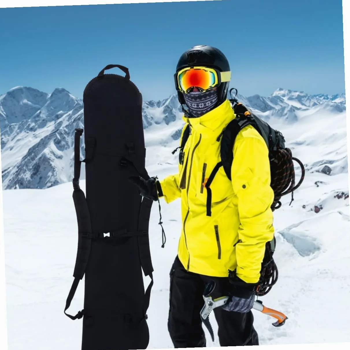 POPETPOP Housse de Snowboard Légère et Pratique en Matériau Résistant Protection pour Snowboard Noir Rangement Sécurisé pour Sports d'hiver et Voyages Paquet de Transport Multifonction