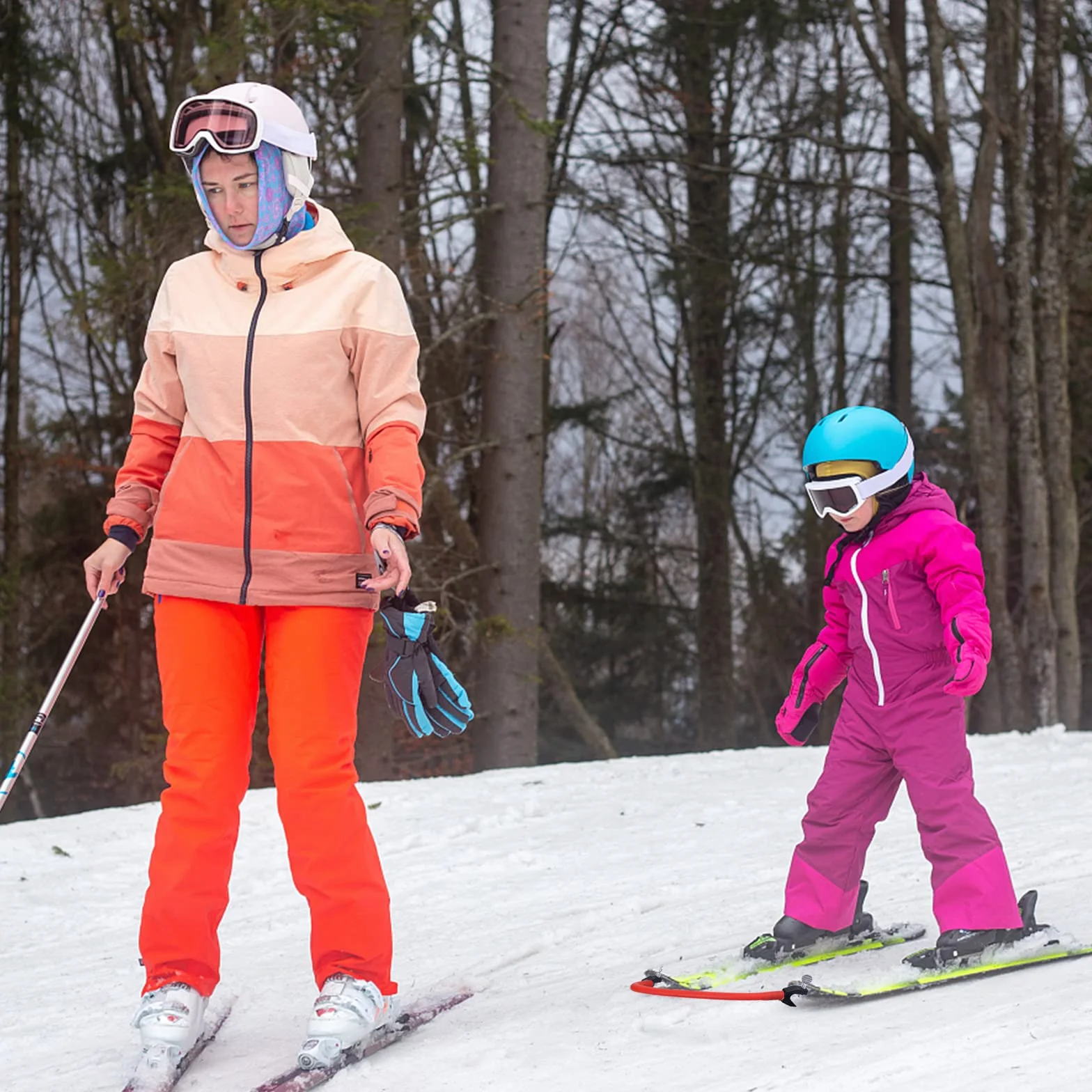 Connecteur de Pointe de Ski pour Enfants BOXOB 2 pièces Équipement d'Entraînement de Ski pour Débutants