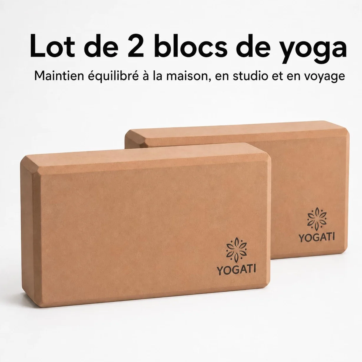 Blocs de Yoga en Mousse EVA lot de 2 Briques Dimensions 22 x 12 x 7.5 cm Antidérapant pour Pilates Fitness