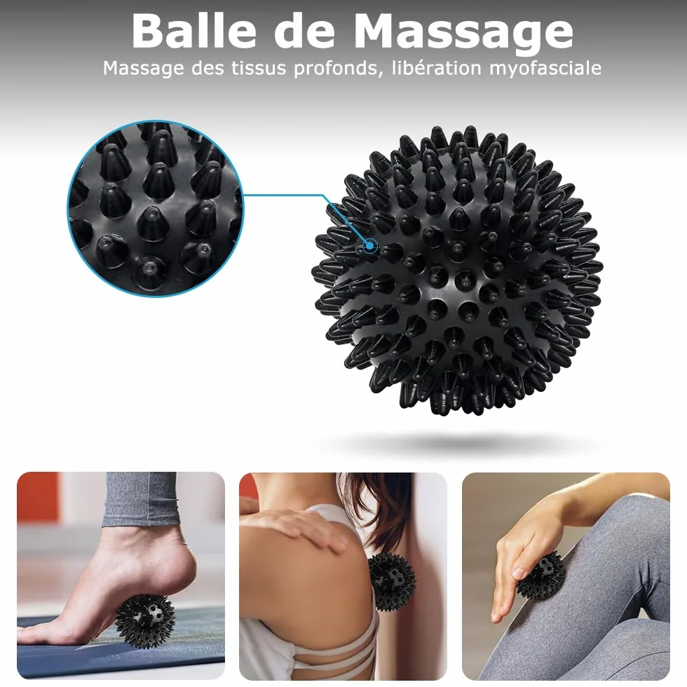 Qveetry Rouleau de Massage Mousse avec Bâton Musculaire, Balles, Bandes de Résistance