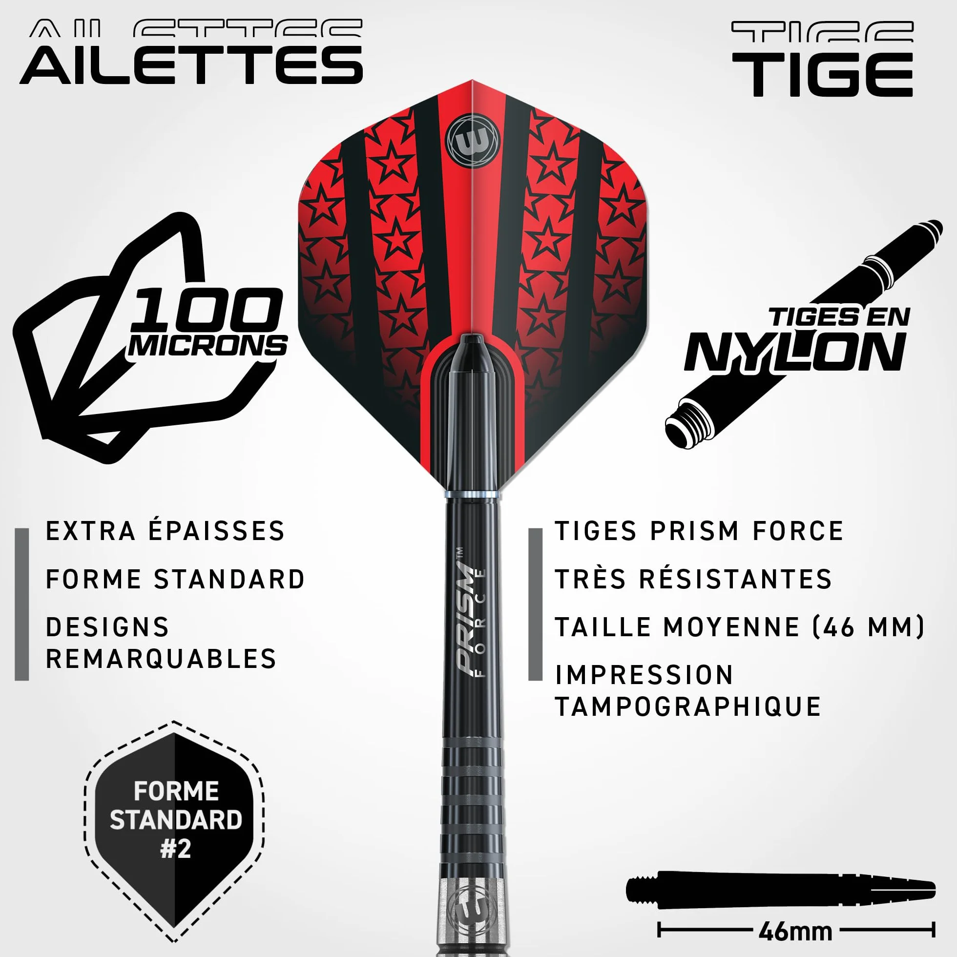 WINMAU Joe Cullen Jeu de fléchettes Professionnel 90% tungstène