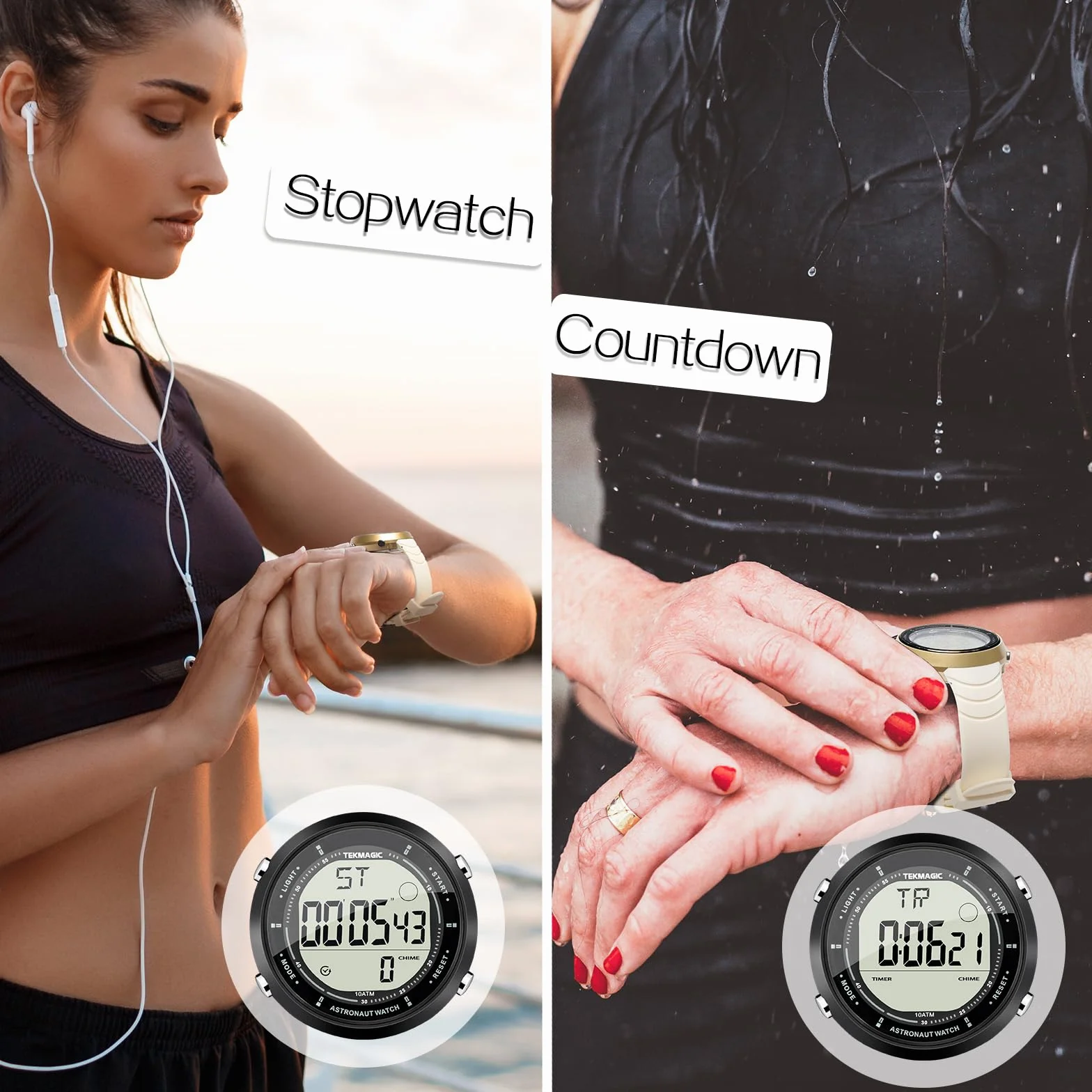 Montre Sport Femme Etanche 10 Atmosphères Plongée Chronomètre Rétroéclairage