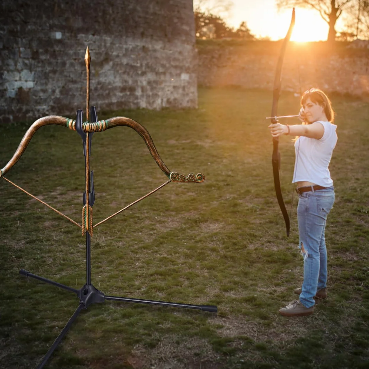 TOYANDONA Support d'arc Pliable Trépied Accessoires De Tir À l'arc