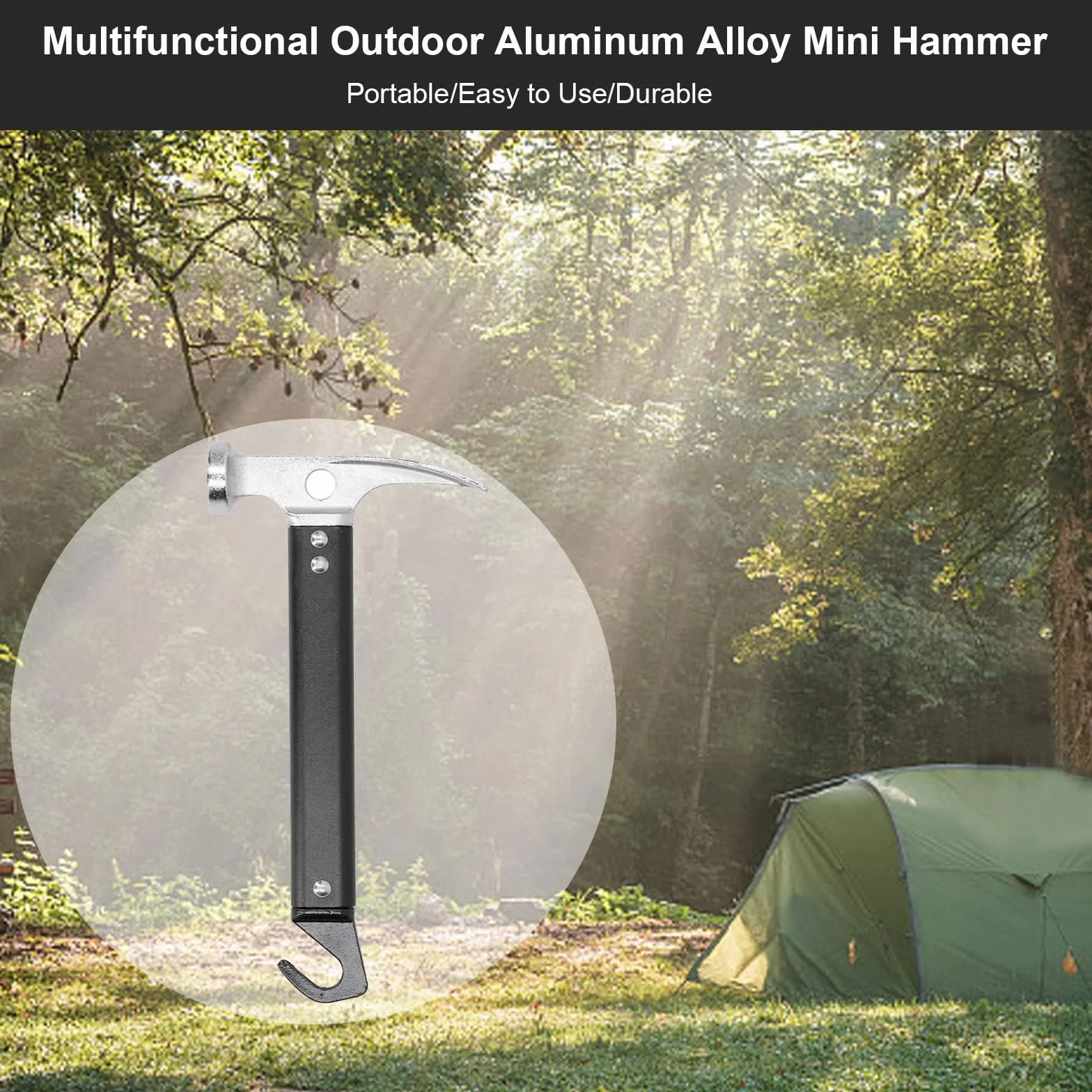 Maillet de Camping Extracteur de Piquet de Tente Alliage d'aluminium Portable