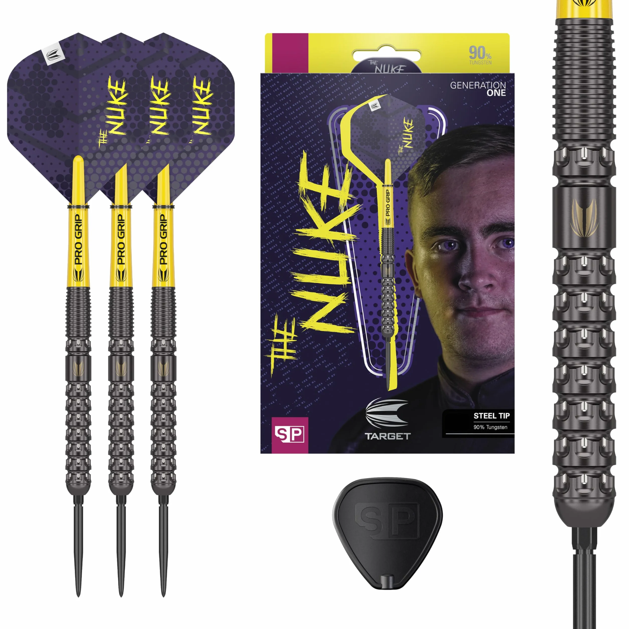 Target Darts Luke Littler G1 Fléchettes en Tungstène 90% Pointe Acier 22G 23G 24G