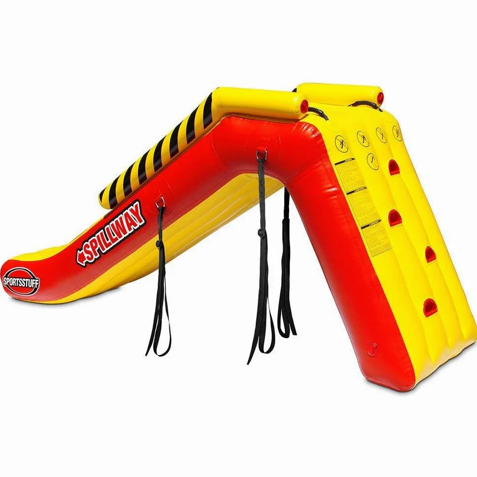 SportsStuff Spillway Toboggan de Quai Gonflable, Jaune, Rouge, Taille L