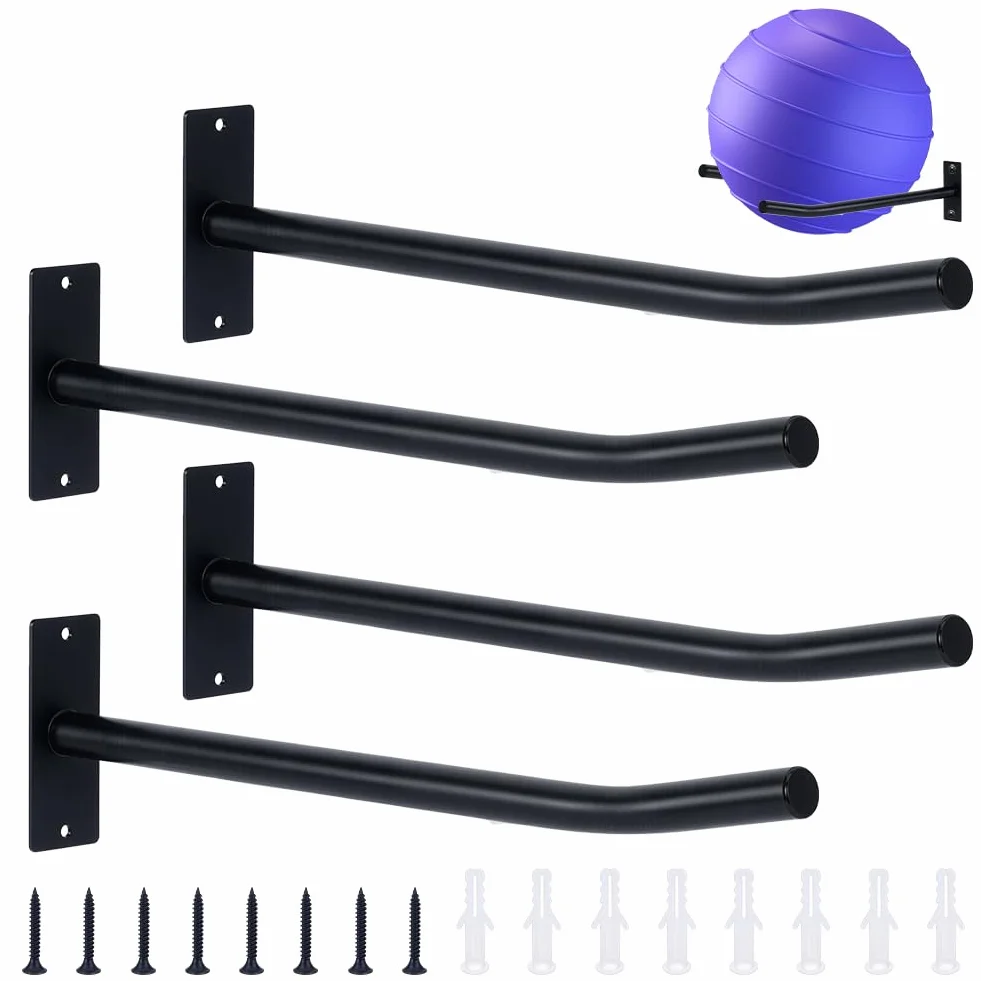 UNICRAFTALE 2 Supports Muraux Pour Ballon d Exercice Noir Fer 10x4x39.5cm