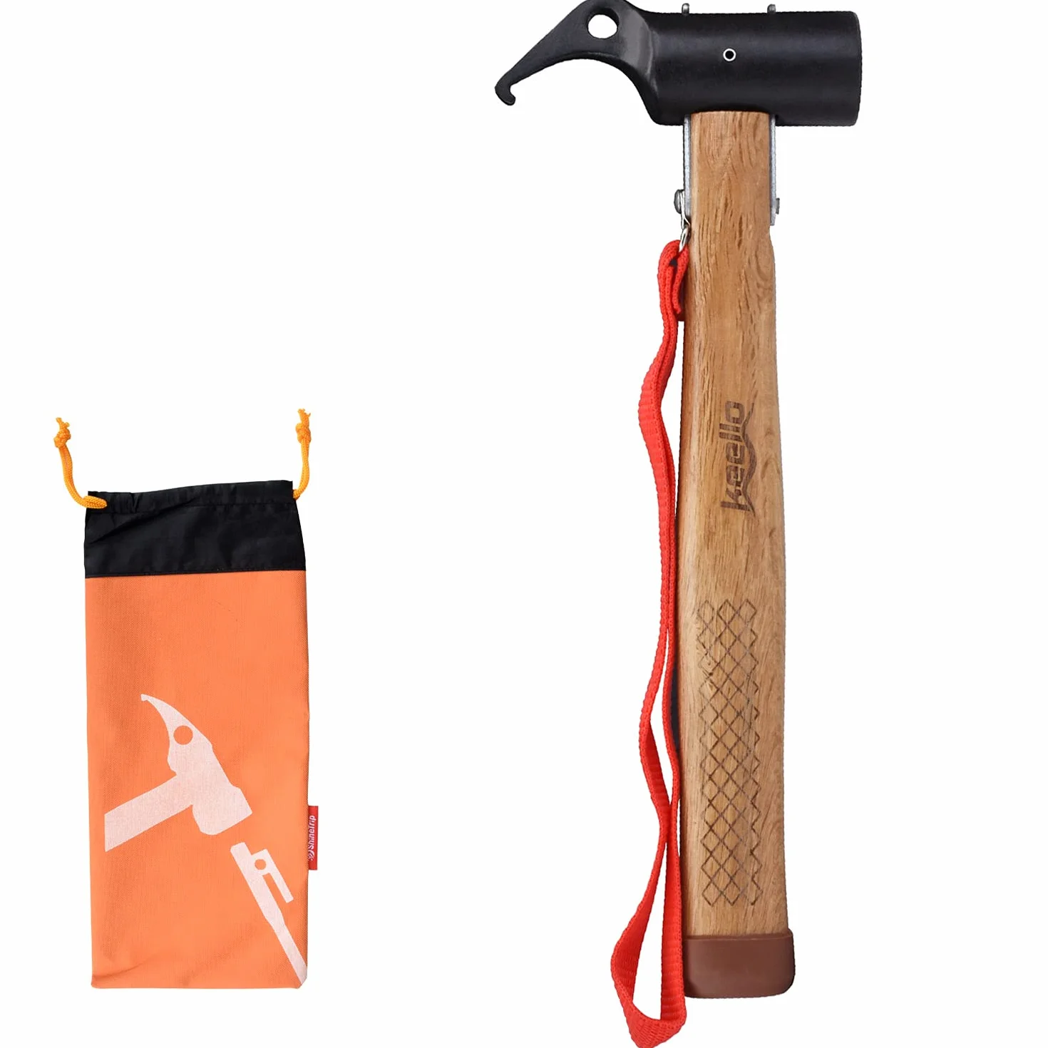 Maillet en Bois Marteau Multifonctions pour piquets de Tente avec Cordon