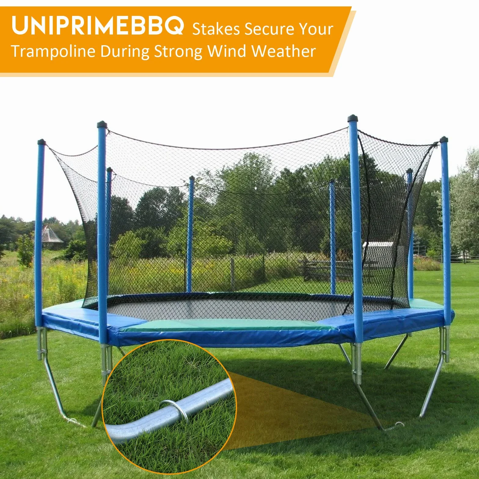 Ancrage Trampoline Piquet Ancrage en U pour métaux Lourds 12 Pouces Lot de 8
