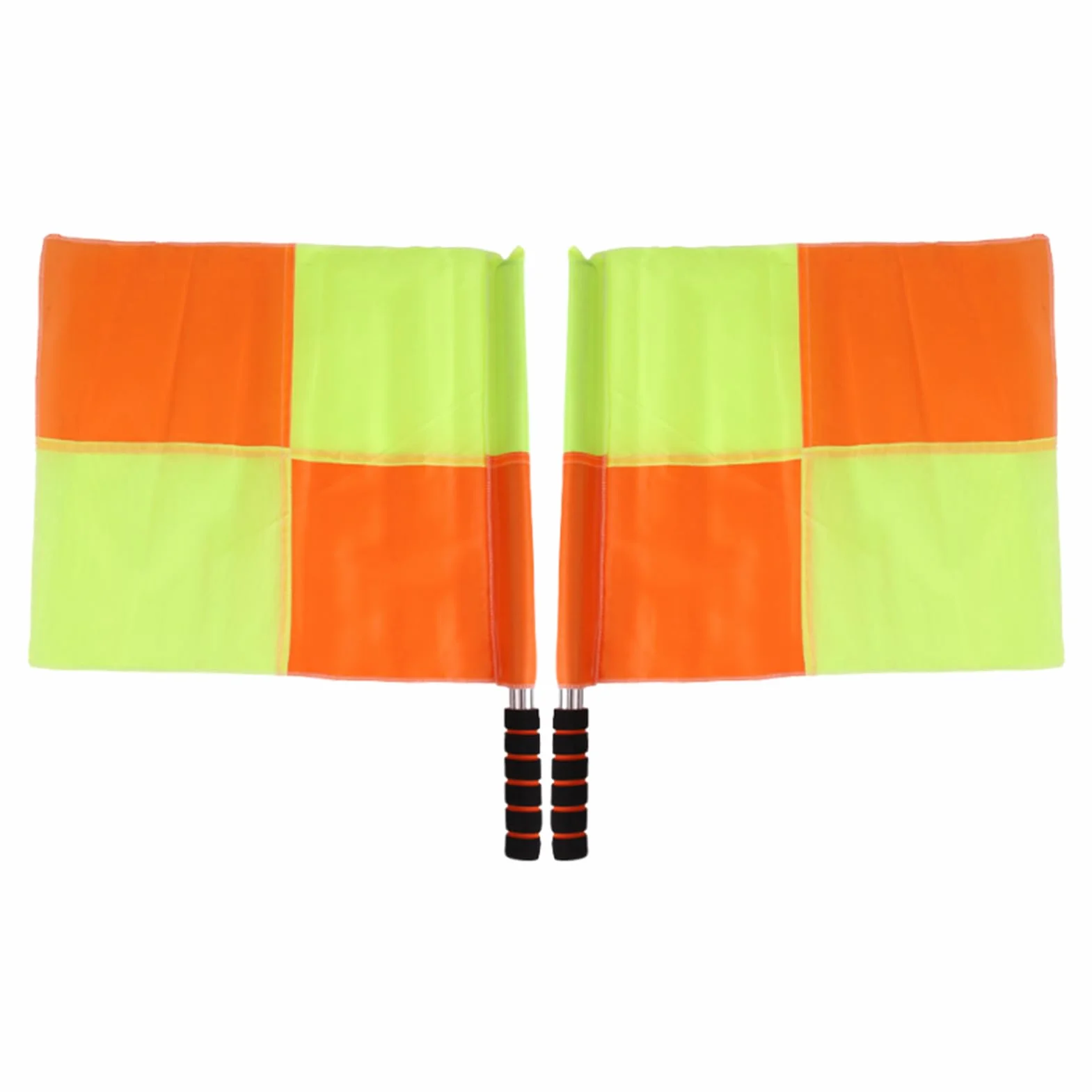 Drapeaux d'Arbitrage Football Lot de 2 Orange Jaune Résistant aux Intempéries Haute Visibilité