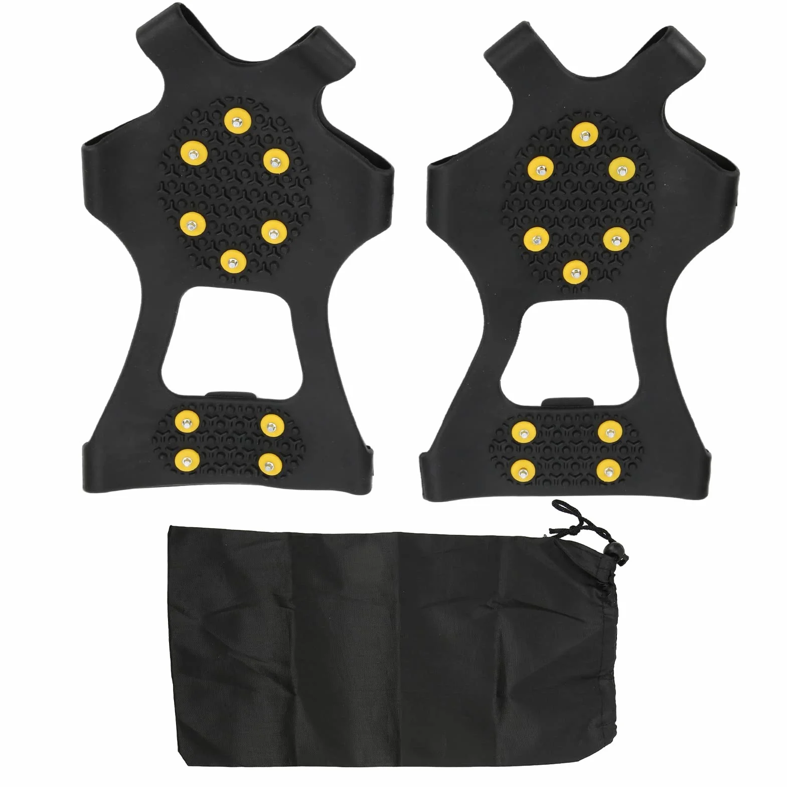 Crampons d'escalade sur Neige 10 Dents Antidérapants Acier Inoxydable Noir