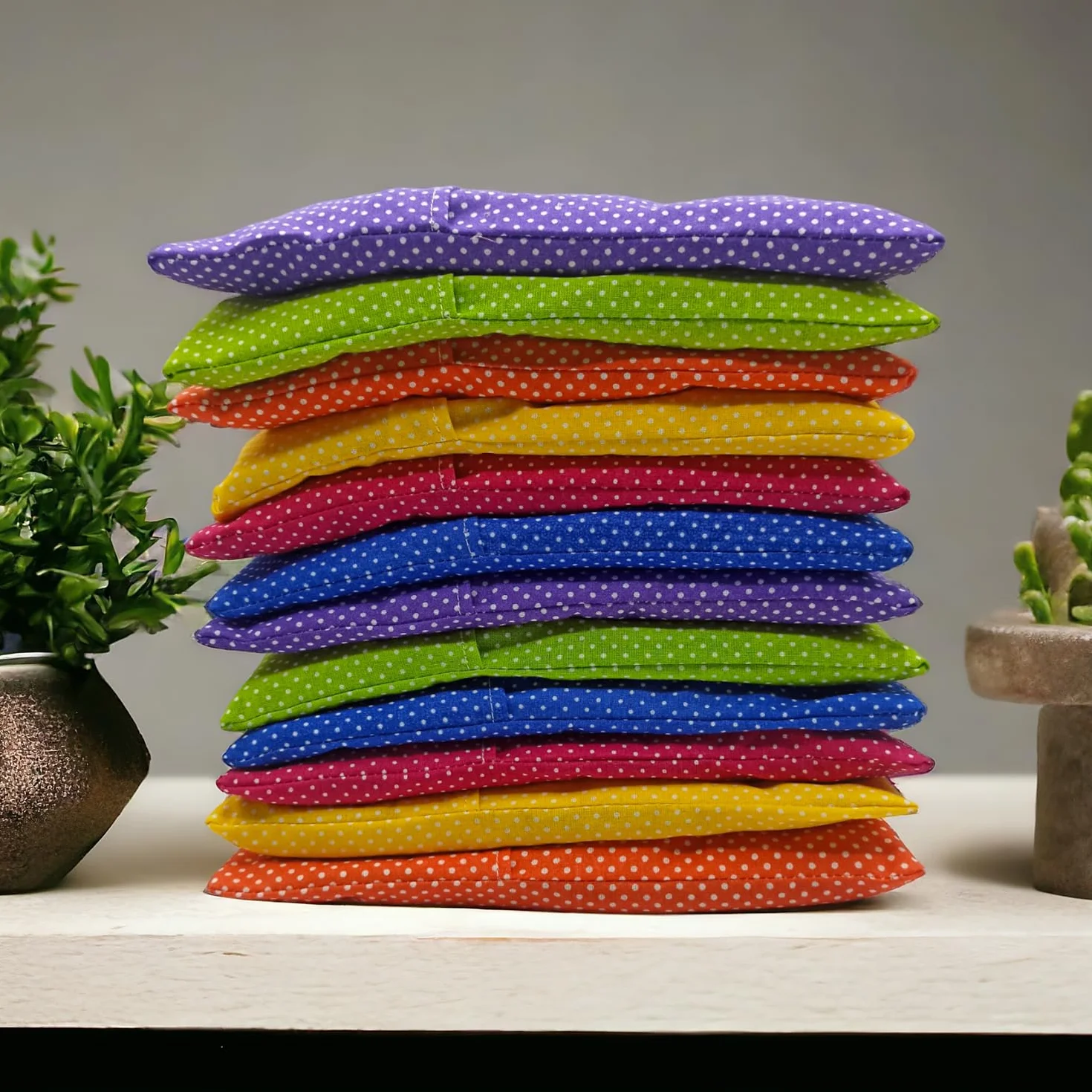 Coussins pour les yeux Pack 12 Colori - Graines de Lavande et de Riz - Yoga Méditation Relaxation