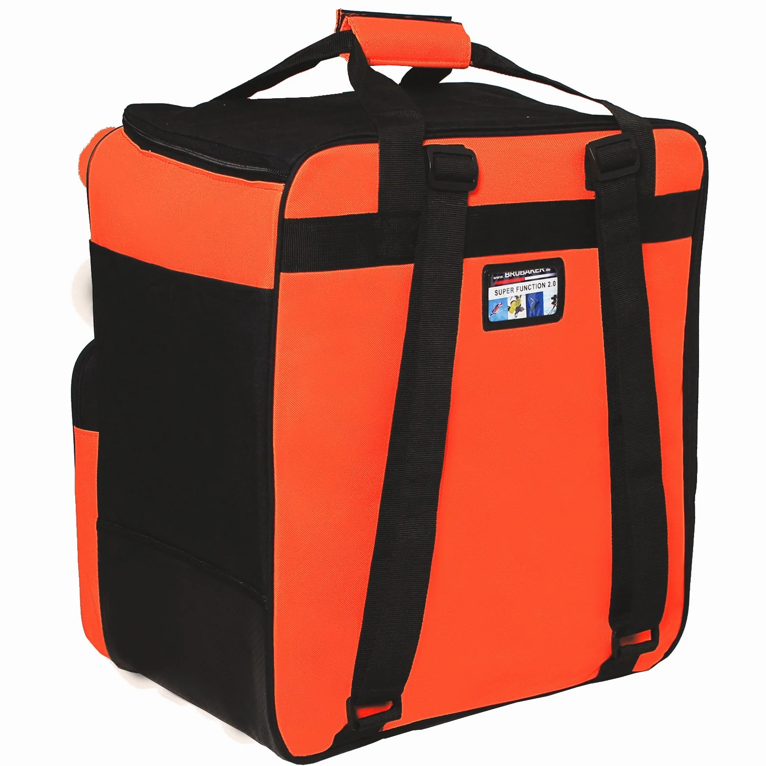 Brubaker Lot Sac à Skis et Chaussures de Ski Jusqu’à 190 cm Noir Orange
