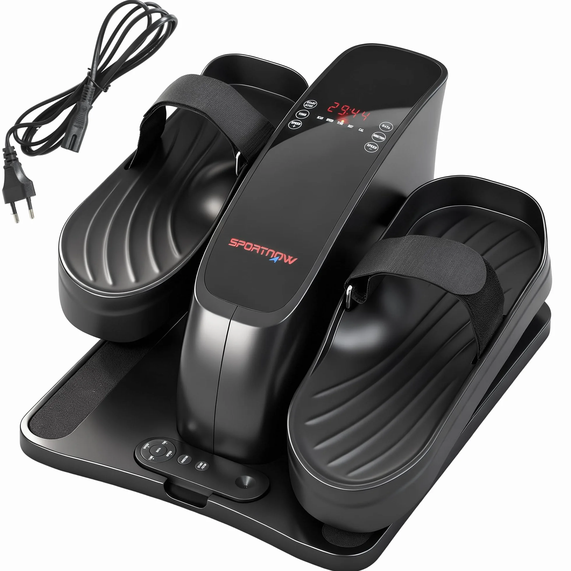 SPORTNOW Mini vélo elliptique électrique avec télécommande Écran LED 12 Vitesses Antidérapant Silencieux Portable