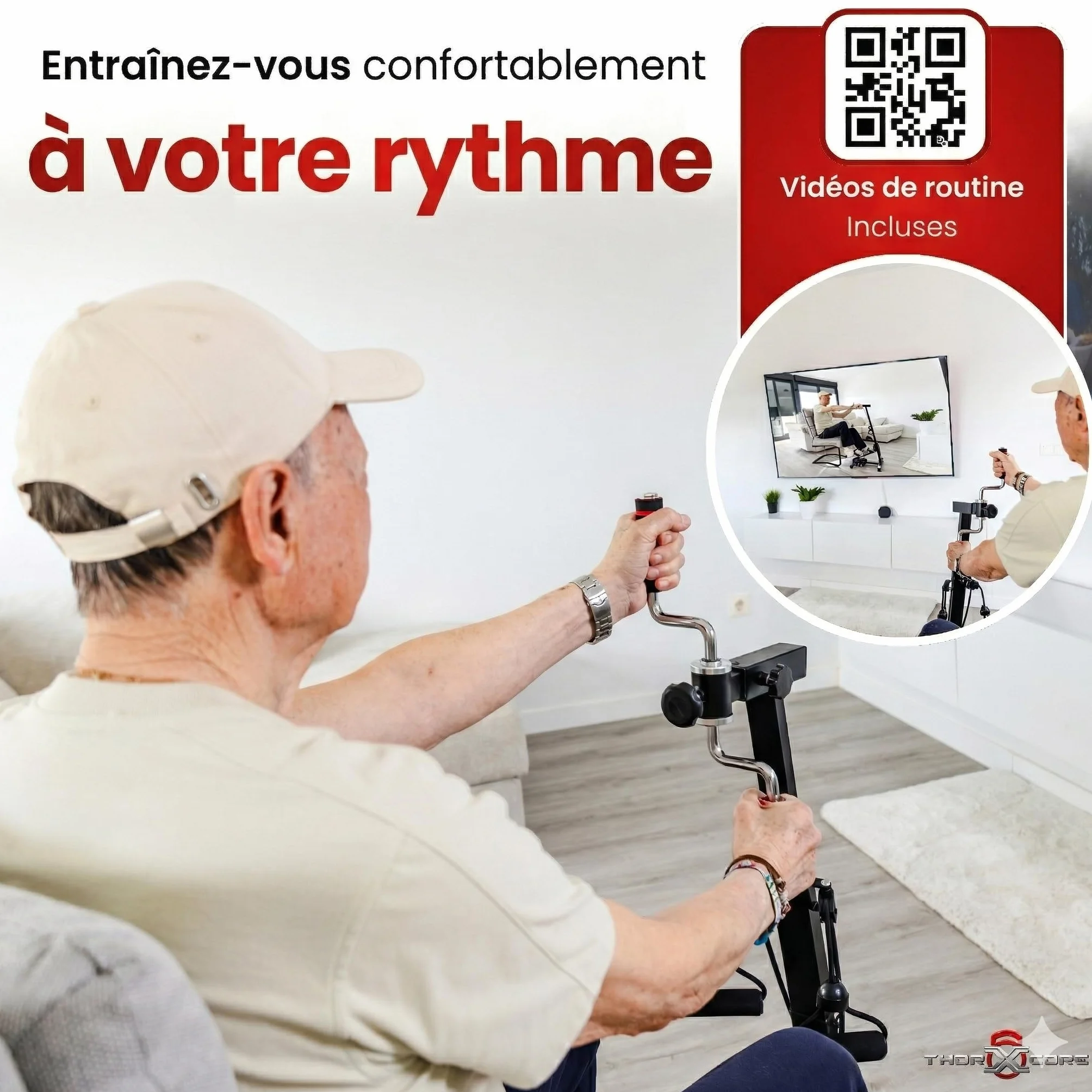 Mini vélo Appartement 2 en 1 Bras et Jambes avec Résistance Réglable – Pédalier Bureau pour Exercice Maison